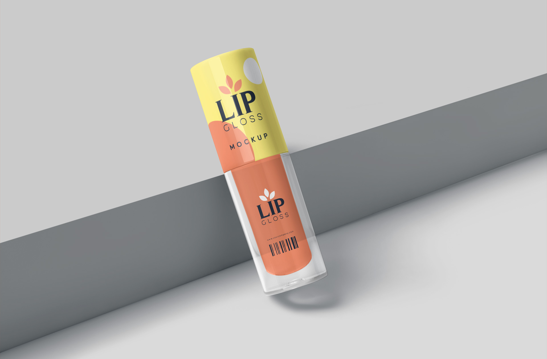 Standing Lip Gloss Bottle Mockup Design