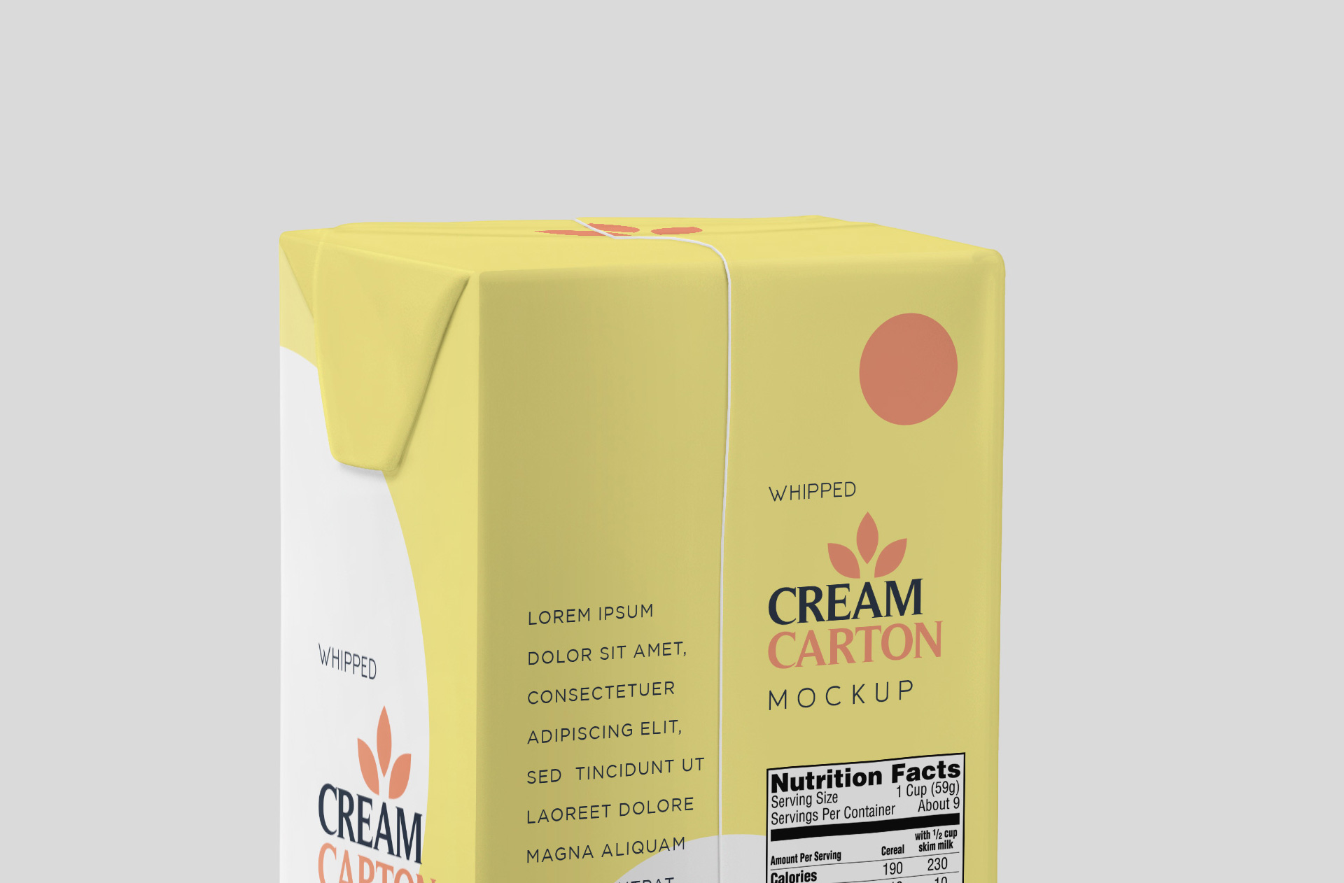 cream carton mockup