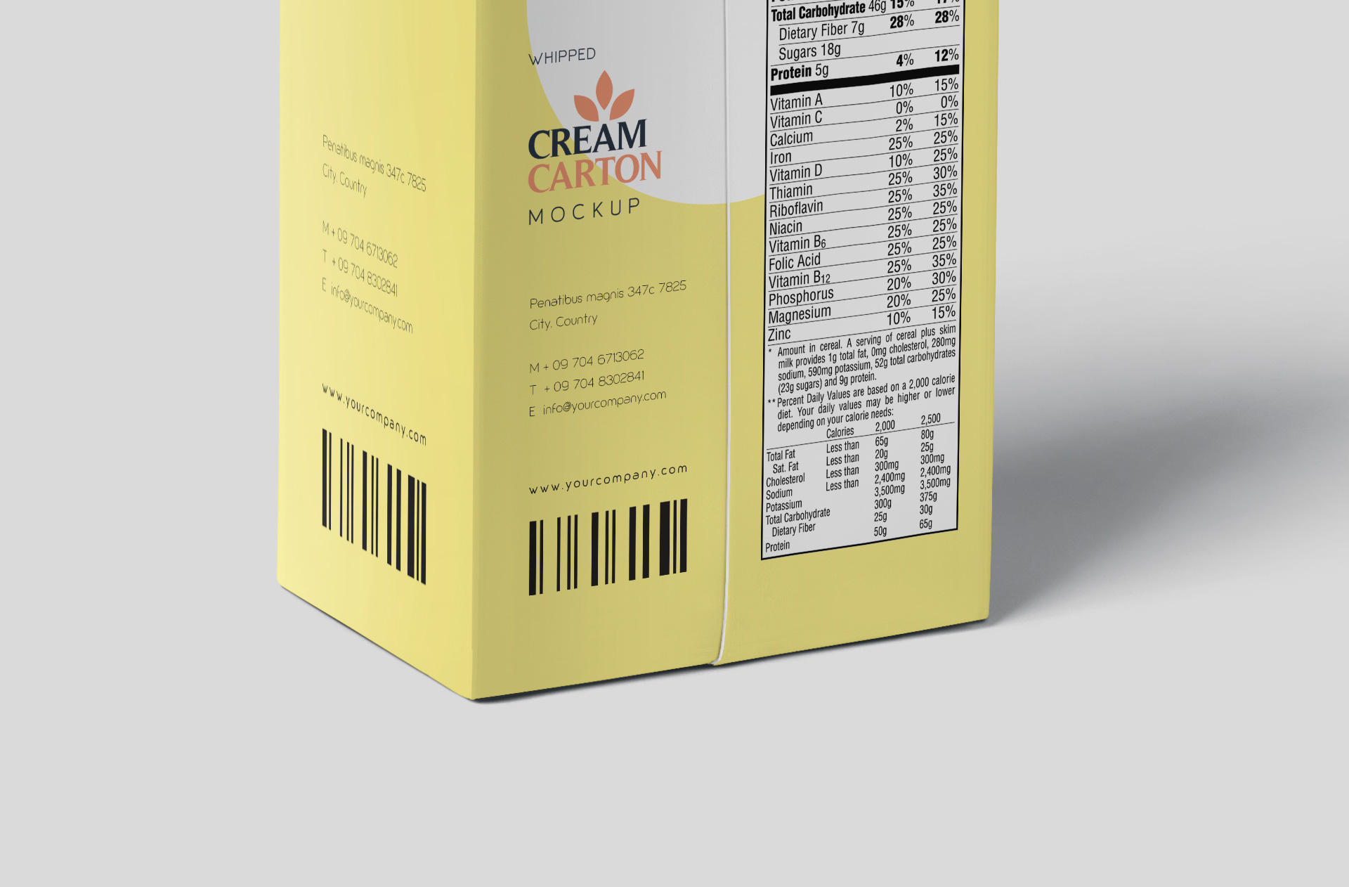 cream carton mockup