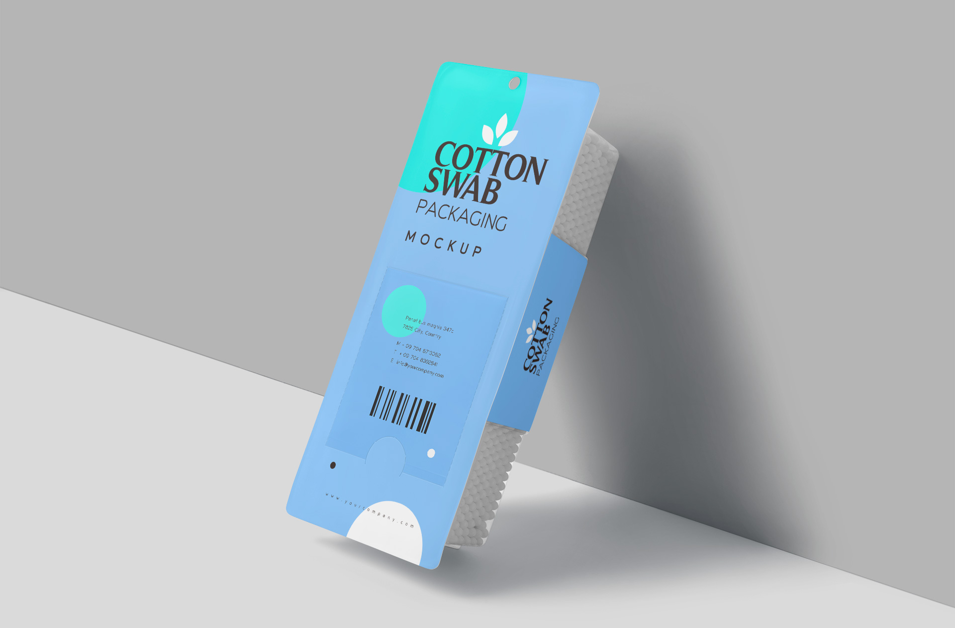 Floating Cotton Swab Packaging Mockup PSD