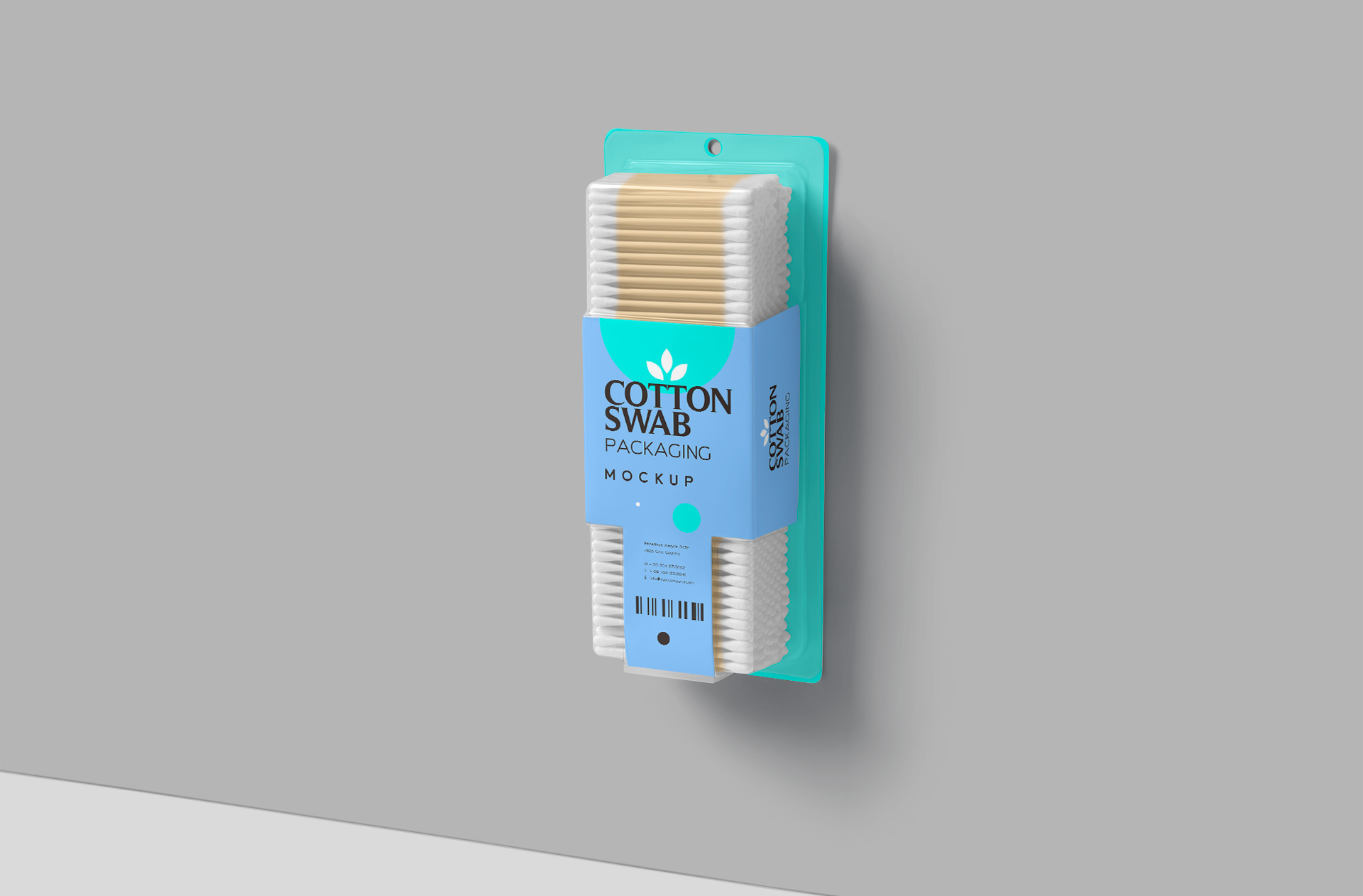 Hanging Cotton Swab Packaging Mockup Design