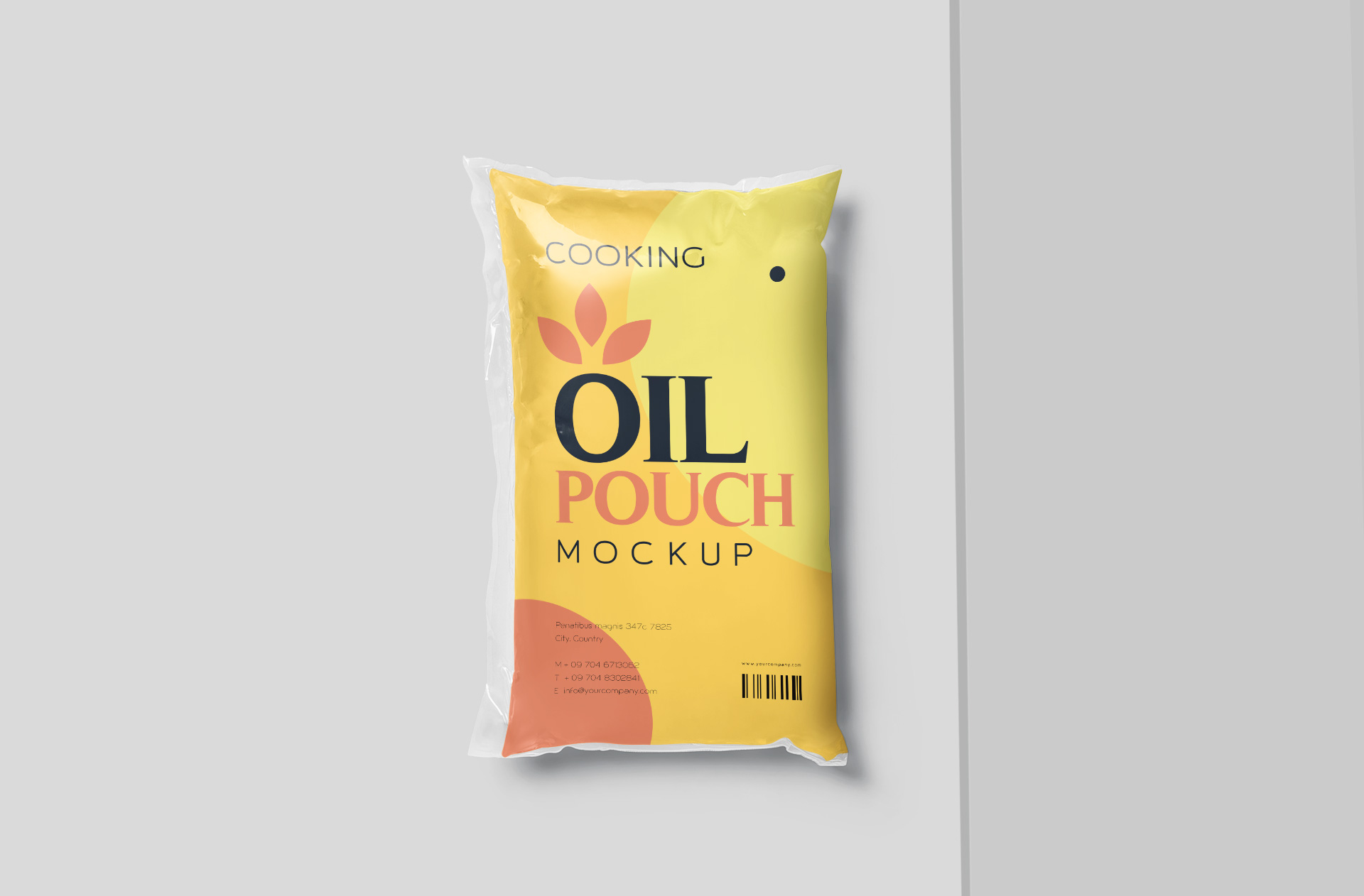 Flat Oil Pouch Packaging Mockup PSD