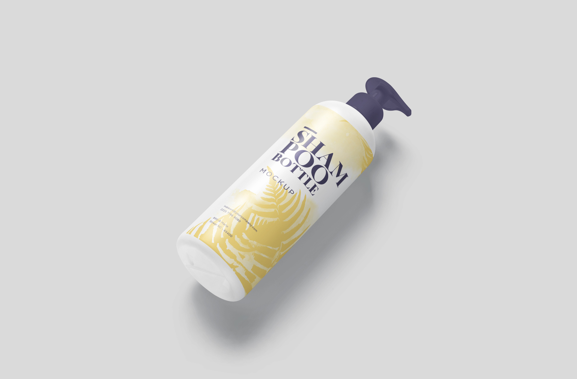 Tilted Shampoo Bottle Mockup for Branding