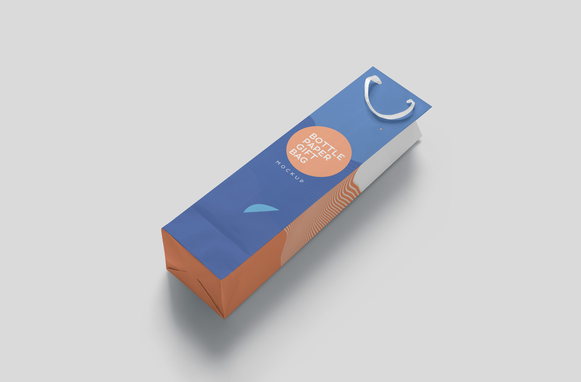 Floating Bottle Paper Gift Bag Mockup – Angled