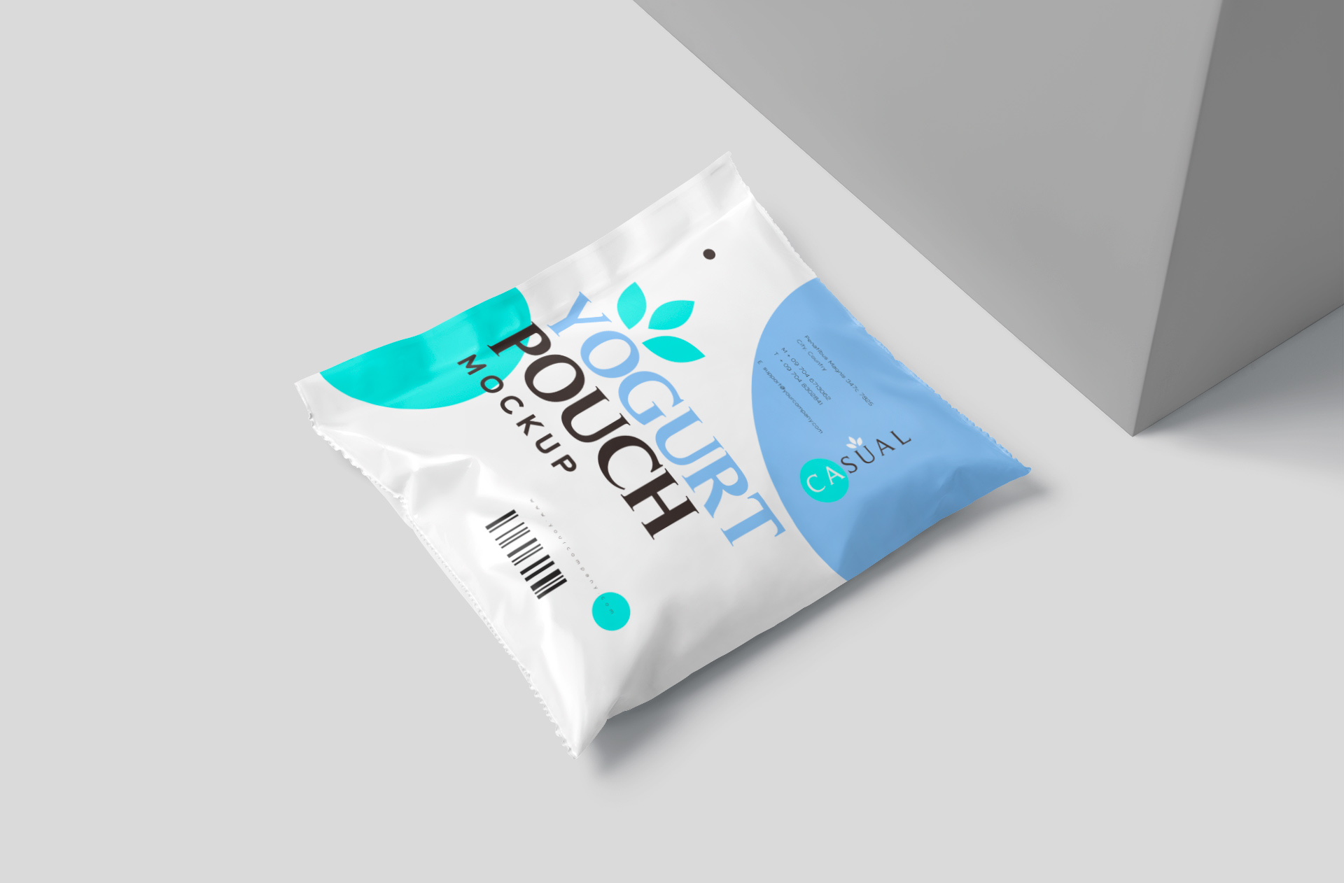 Elegant Yogurt Pouch Packaging Mockup – Top View