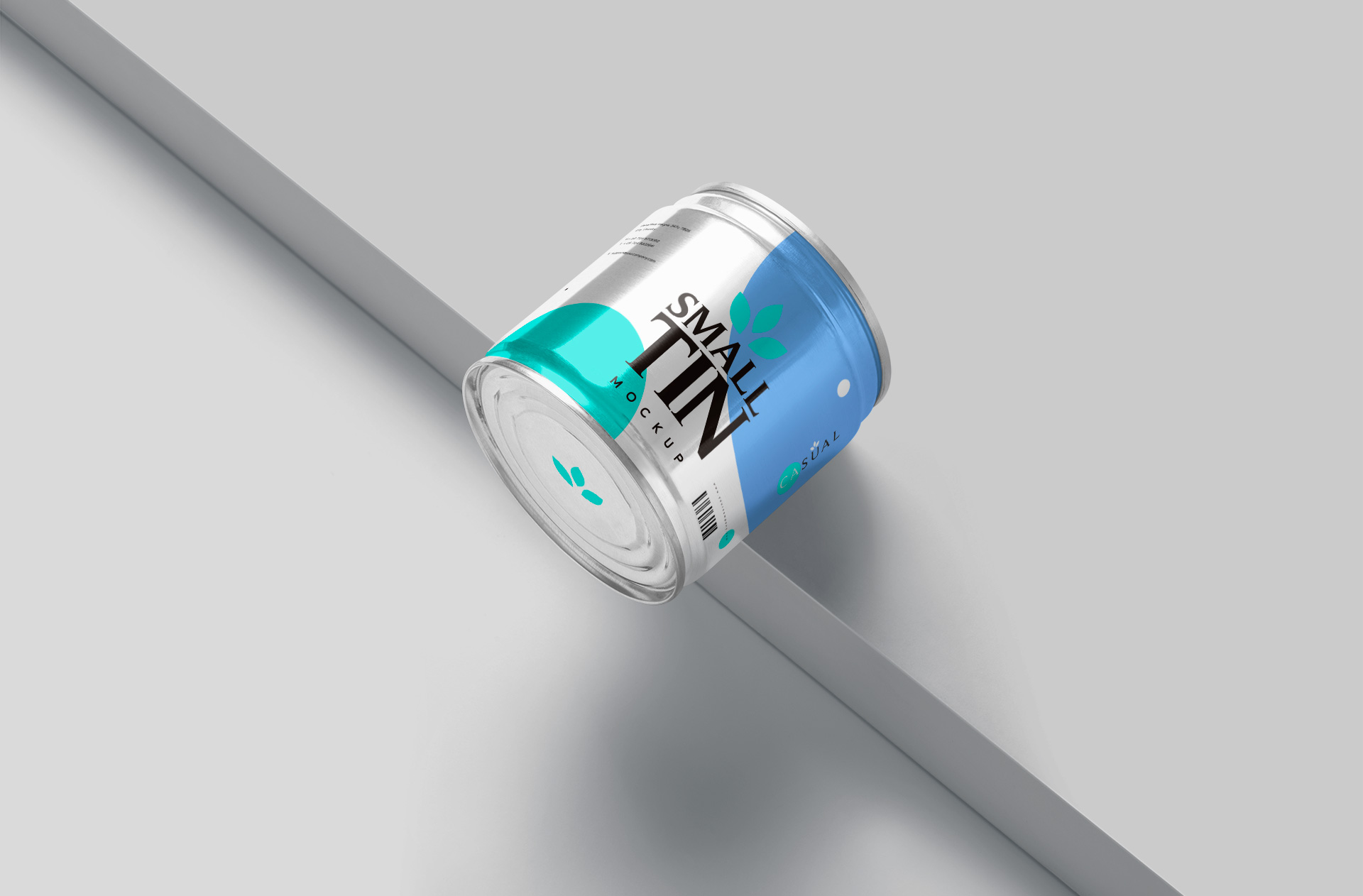 Floating Small Tin Can Mockup – Dynamic View