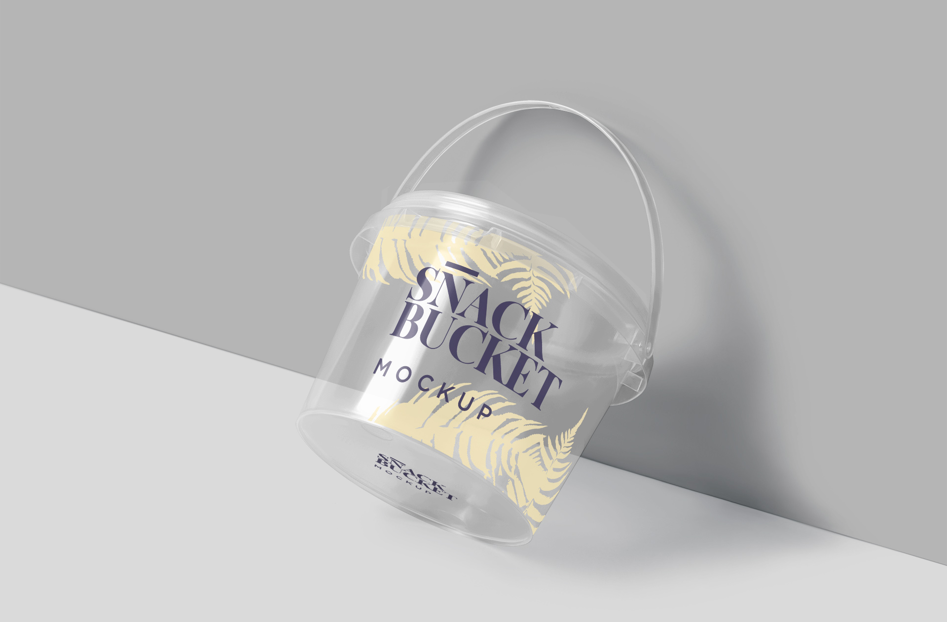 Realistic Transparent Snack Bucket Mockup – Floating