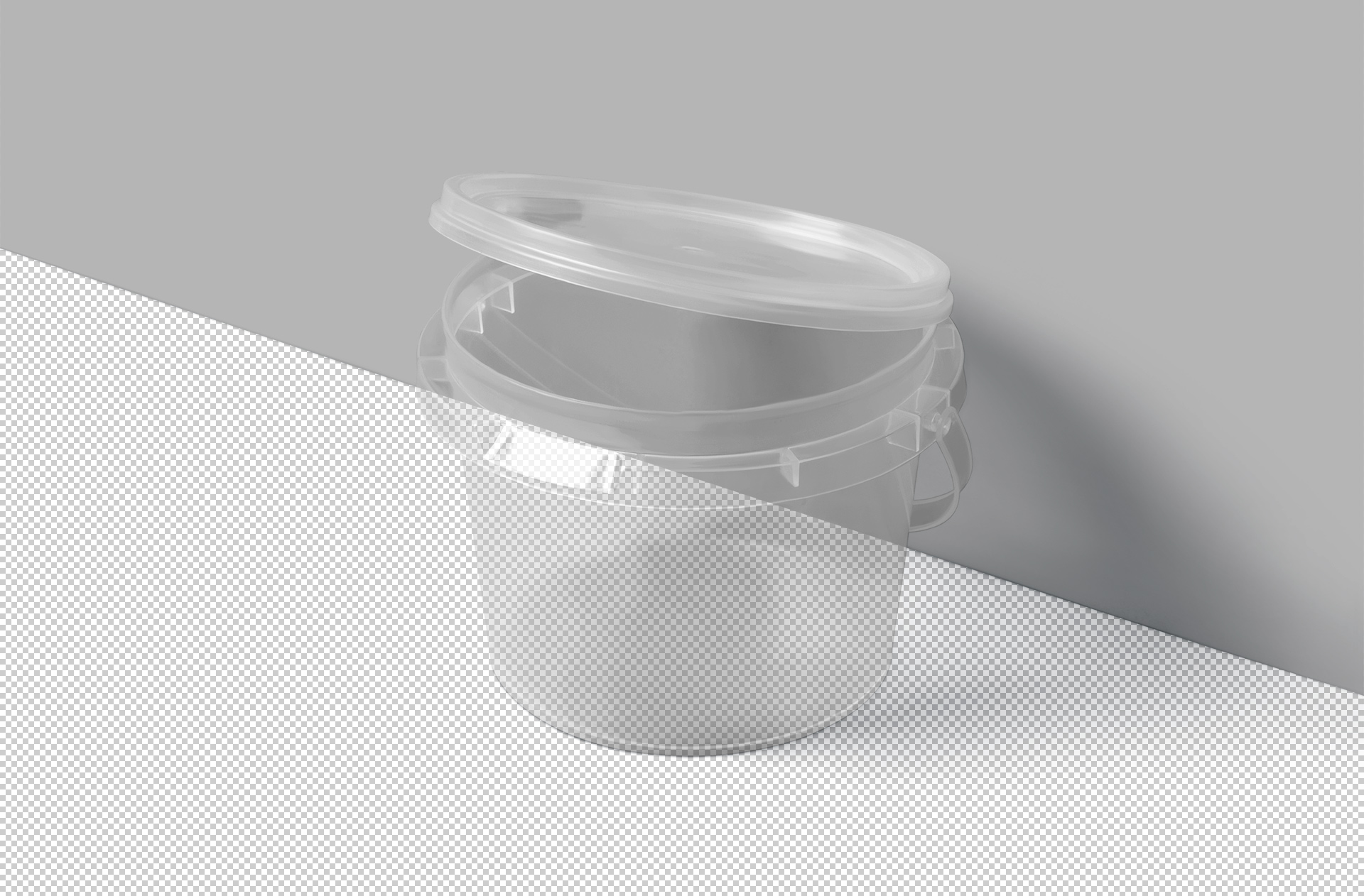 clear plastic tub mockup