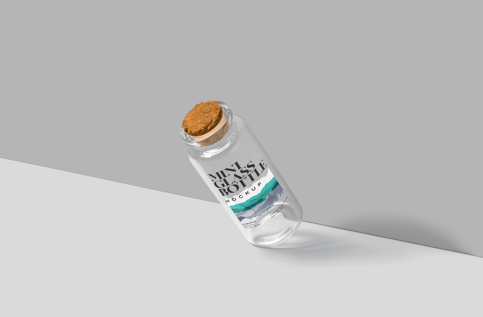 Realistic Mini Glass Bottle Mockup – High Quality