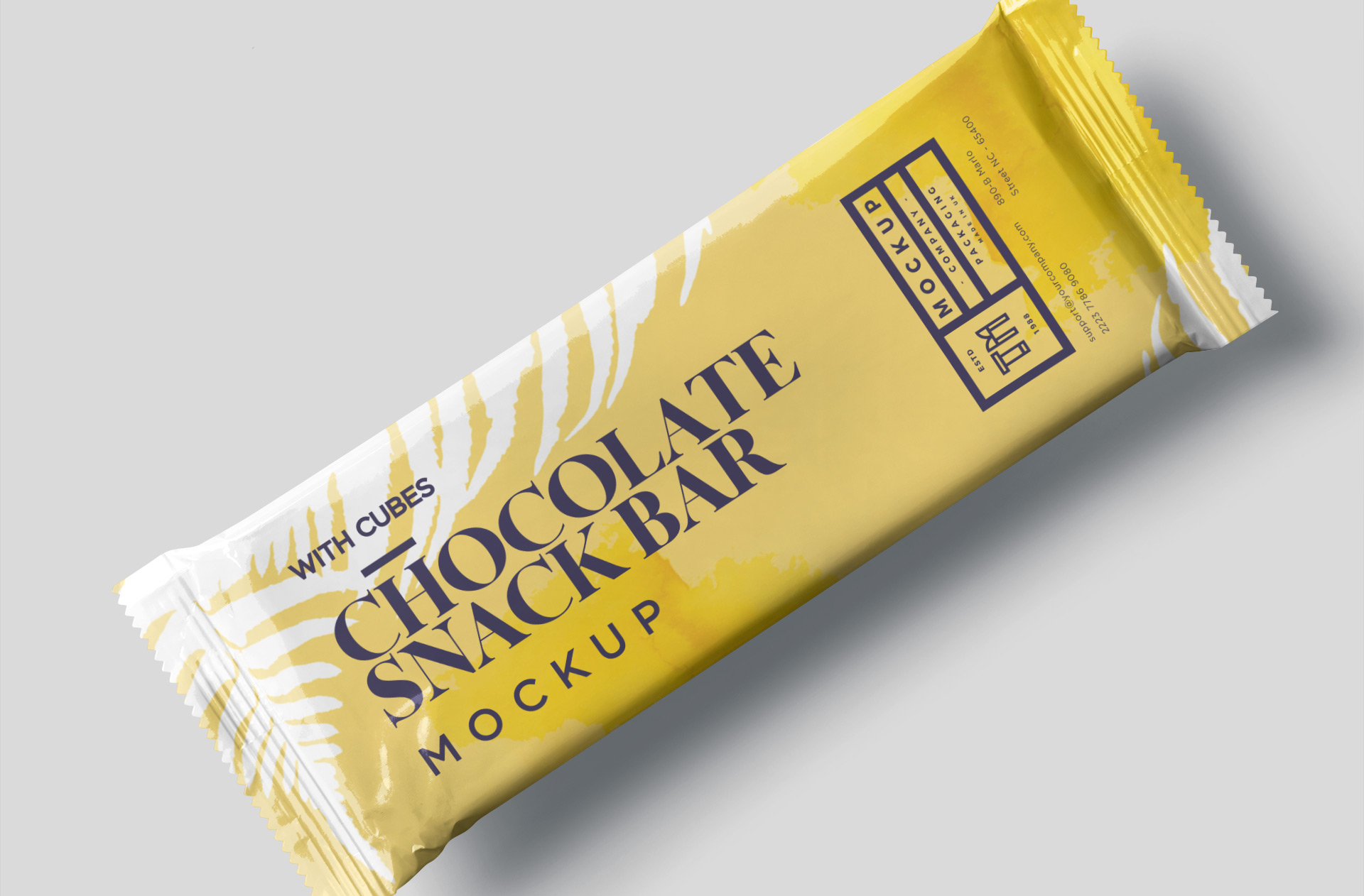 Chocolate Snack Bar Mockup – Realistic Packaging