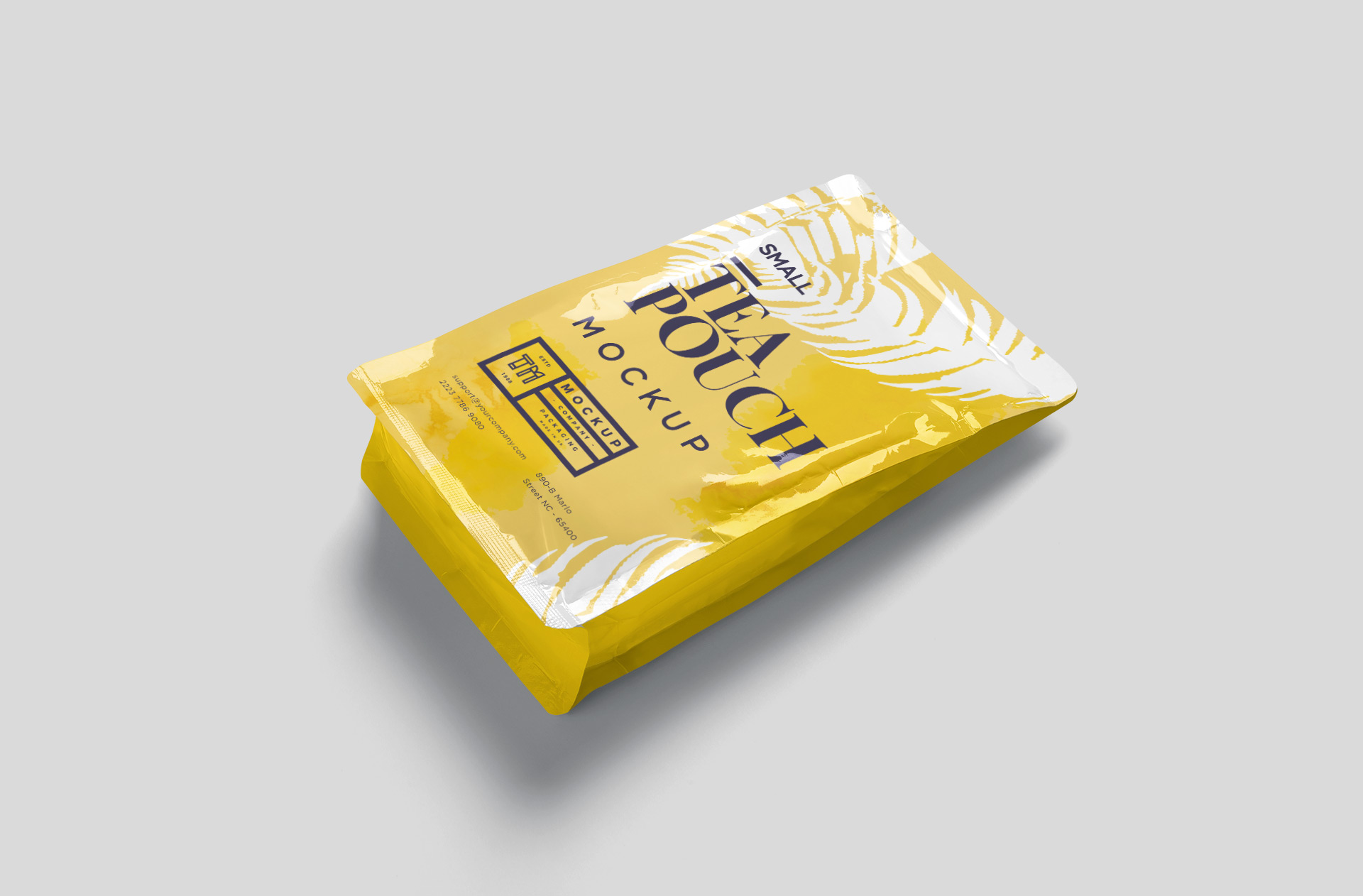Realistic Tea Pouch Packaging Mockup – High Quality