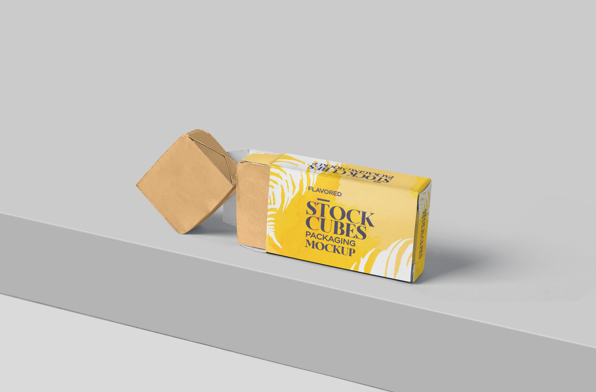 Stock Cube Packaging Mockup – Realistic & Customizable