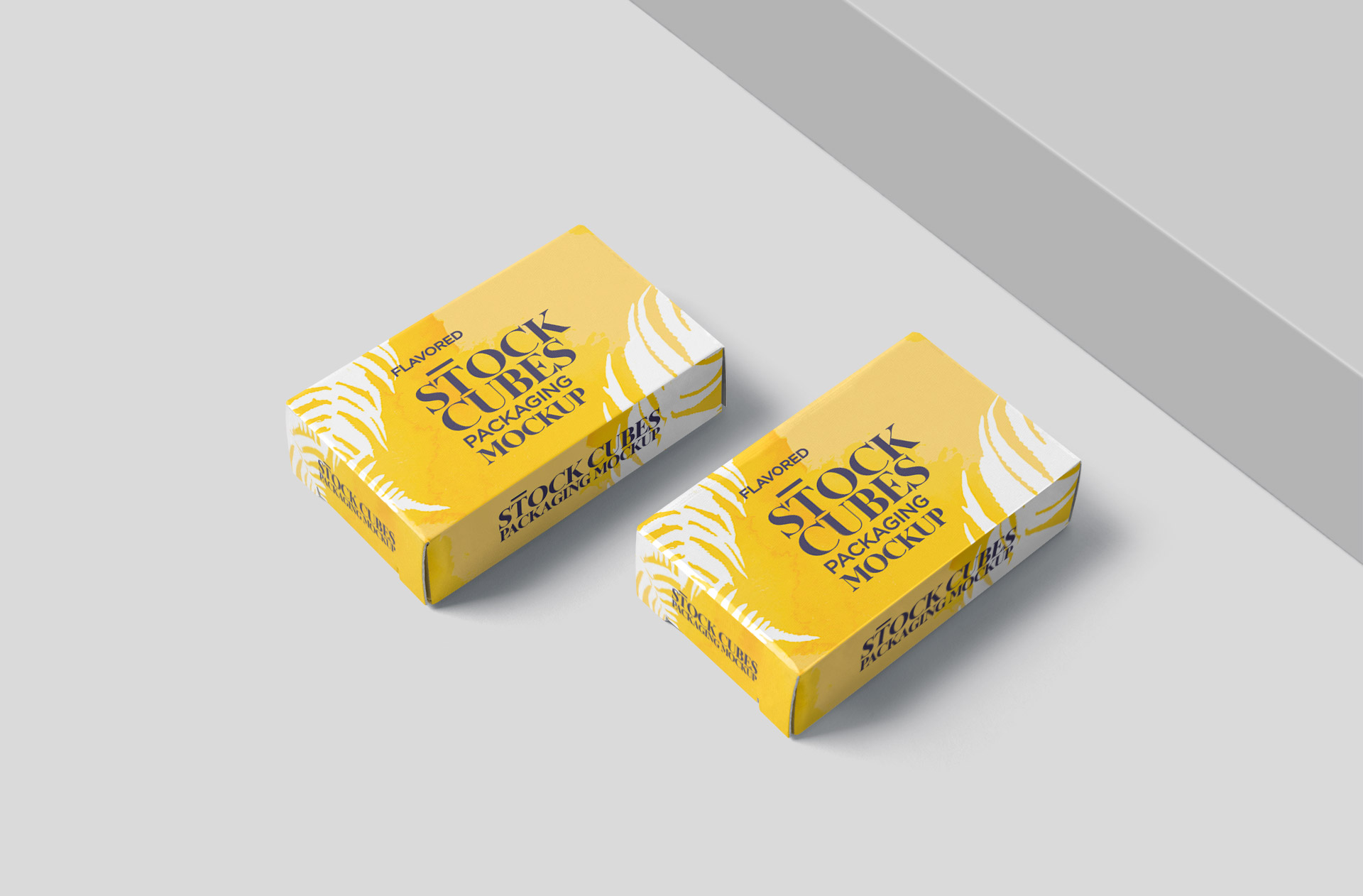 Floating Stock Cube Box Mockup – High-Quality PSD