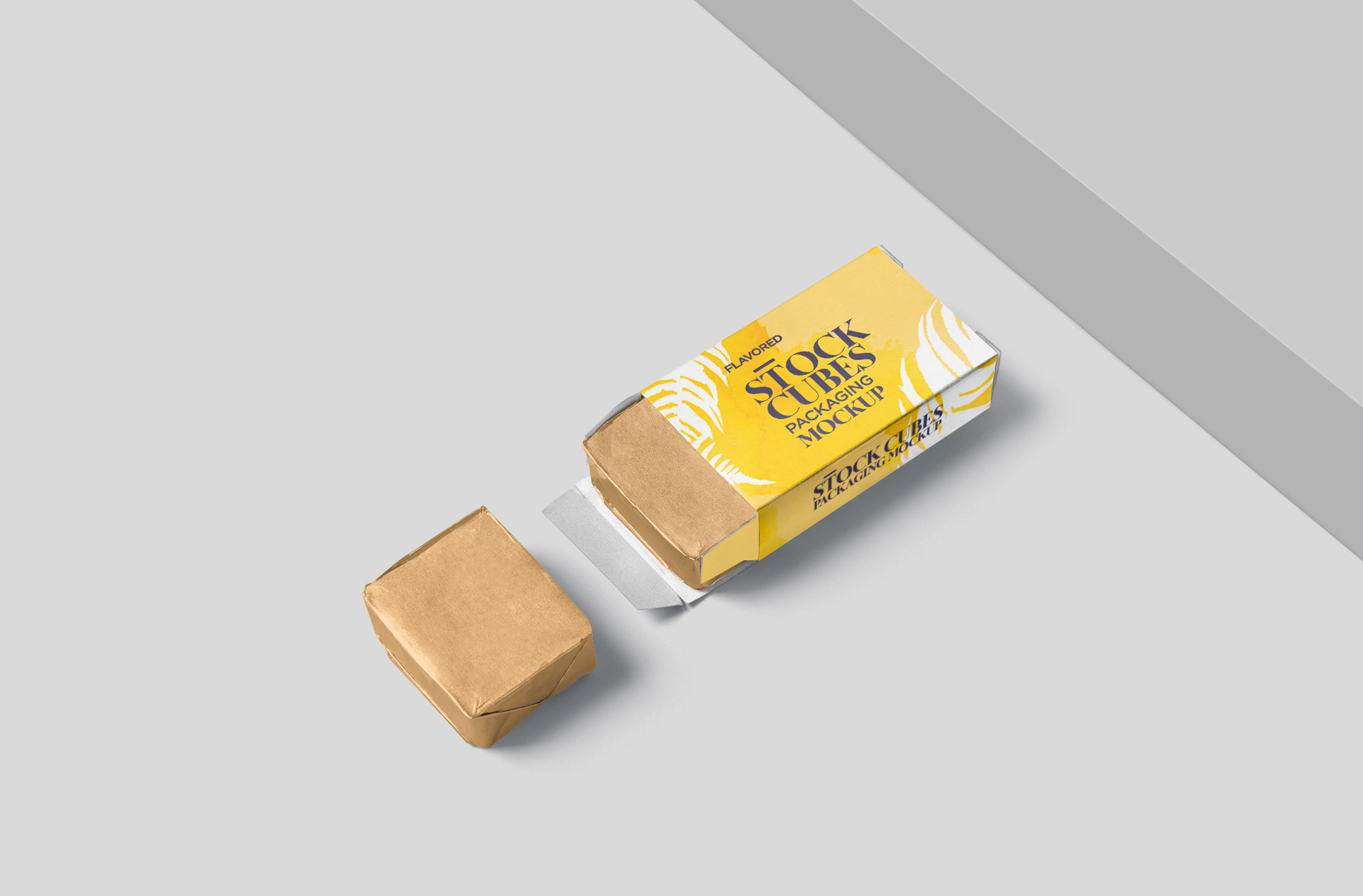 Photorealistic Stock Cube Packaging Mockup – Editable