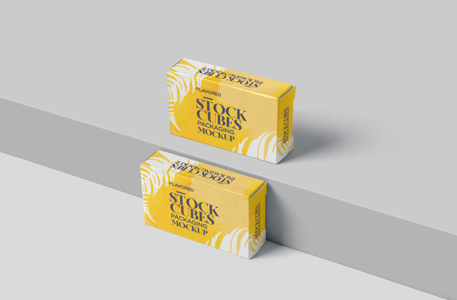 Realistic Stock Cube Box Packaging Mockup – High Quality