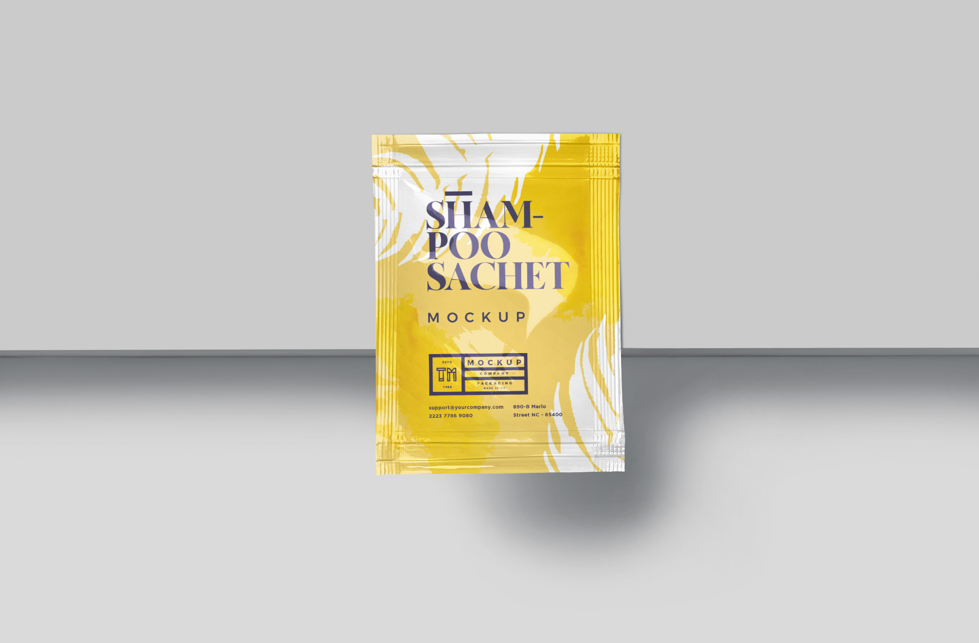 Front View Shampoo Sachet Mockup – Editable PSD