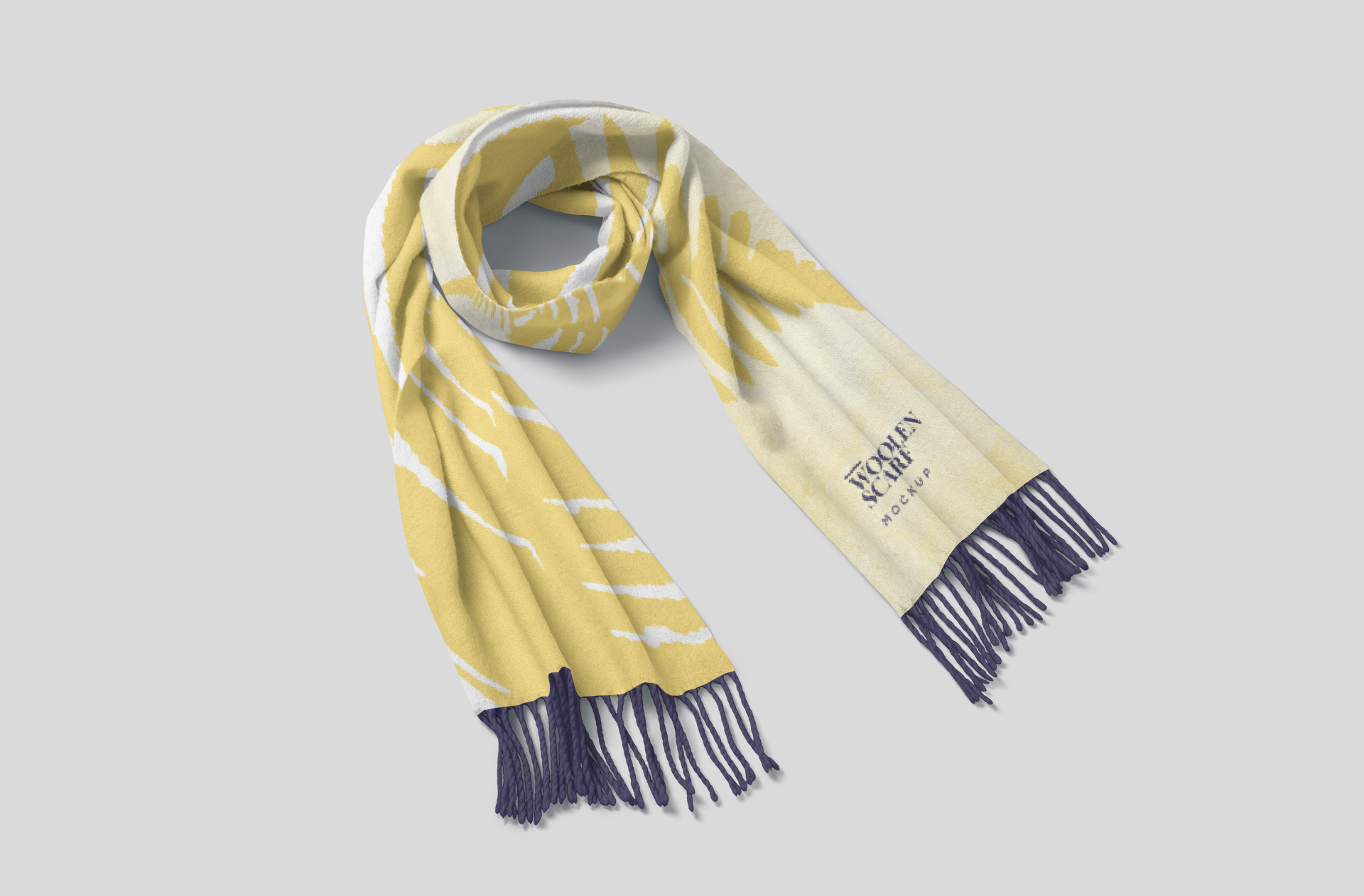 Realistic Woolen Scarf Mockup with Folded Style