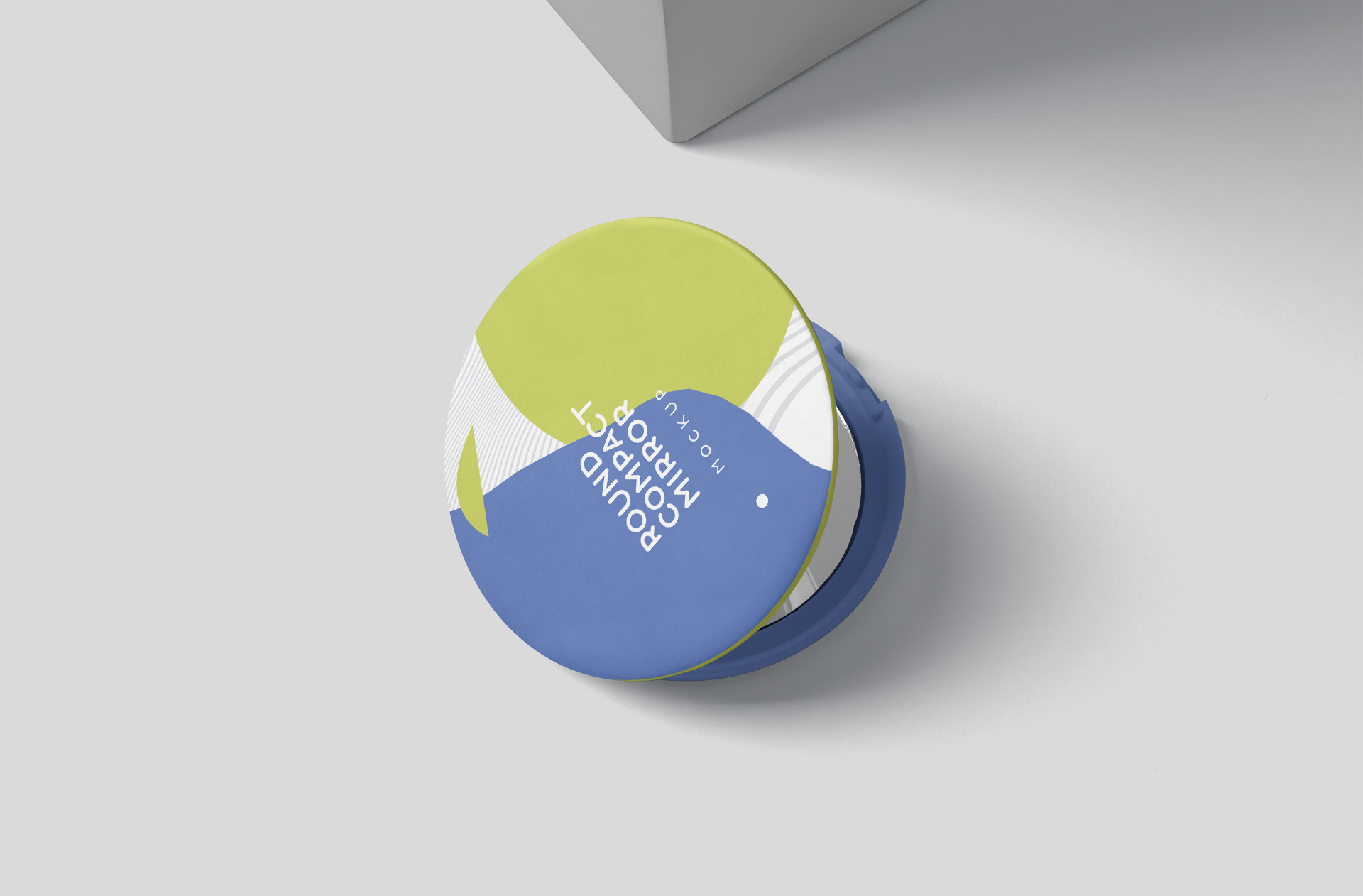 Round Compact Mirror Mockup – Closed Top View