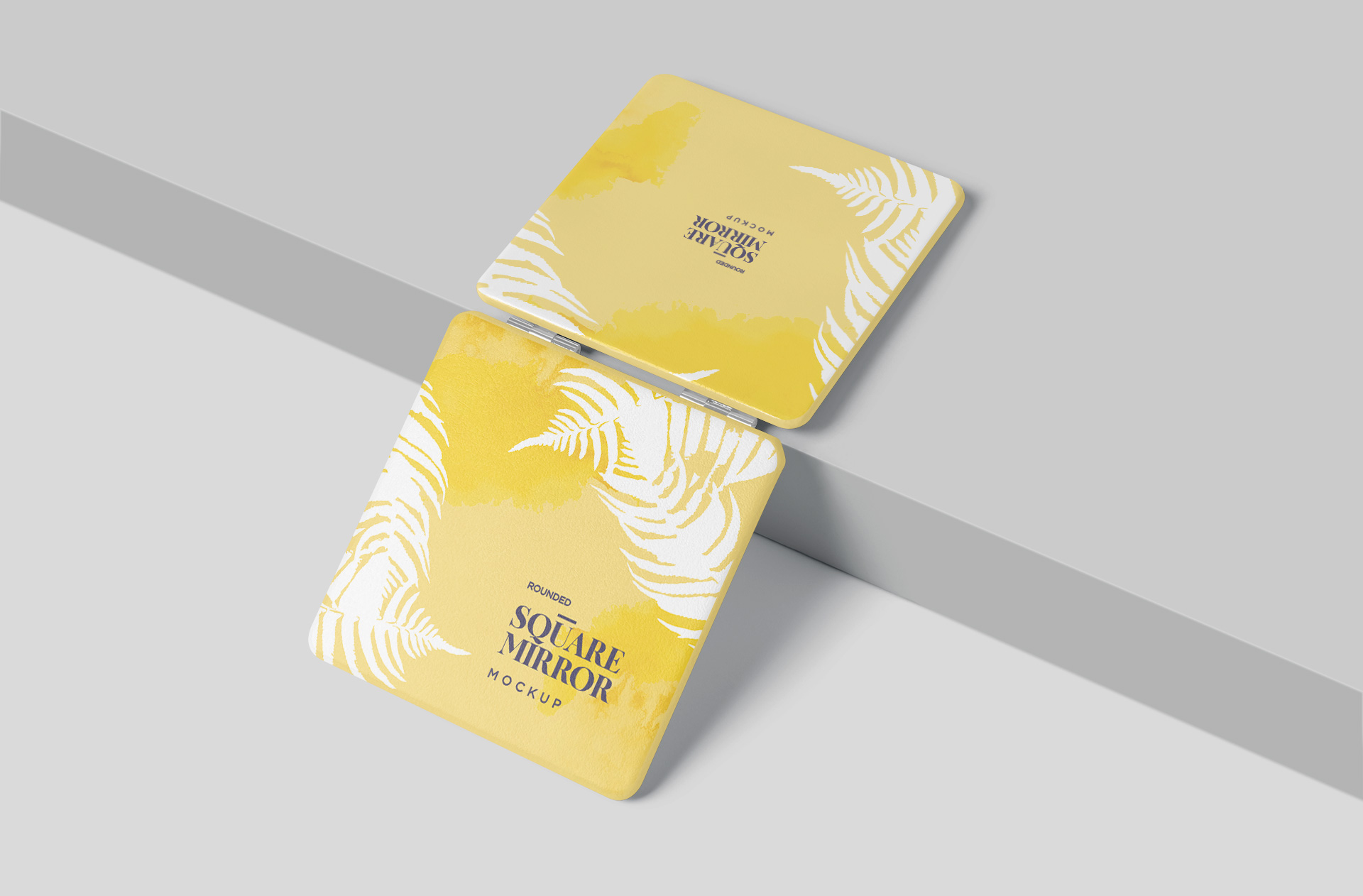 Square Compact Mirror Mockup – Flat Display