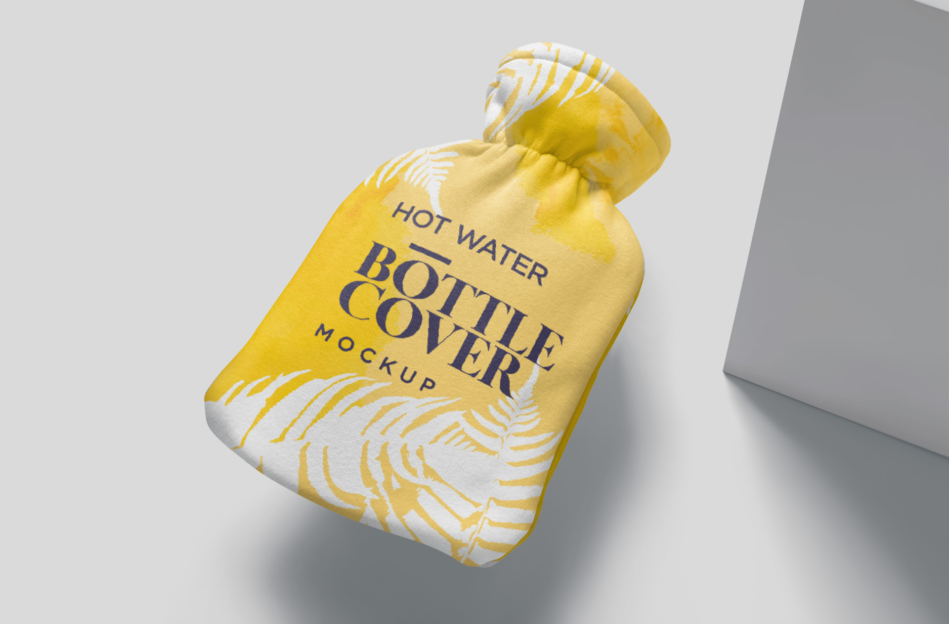 Hot Water Bottle Cover Mockup – Angled View