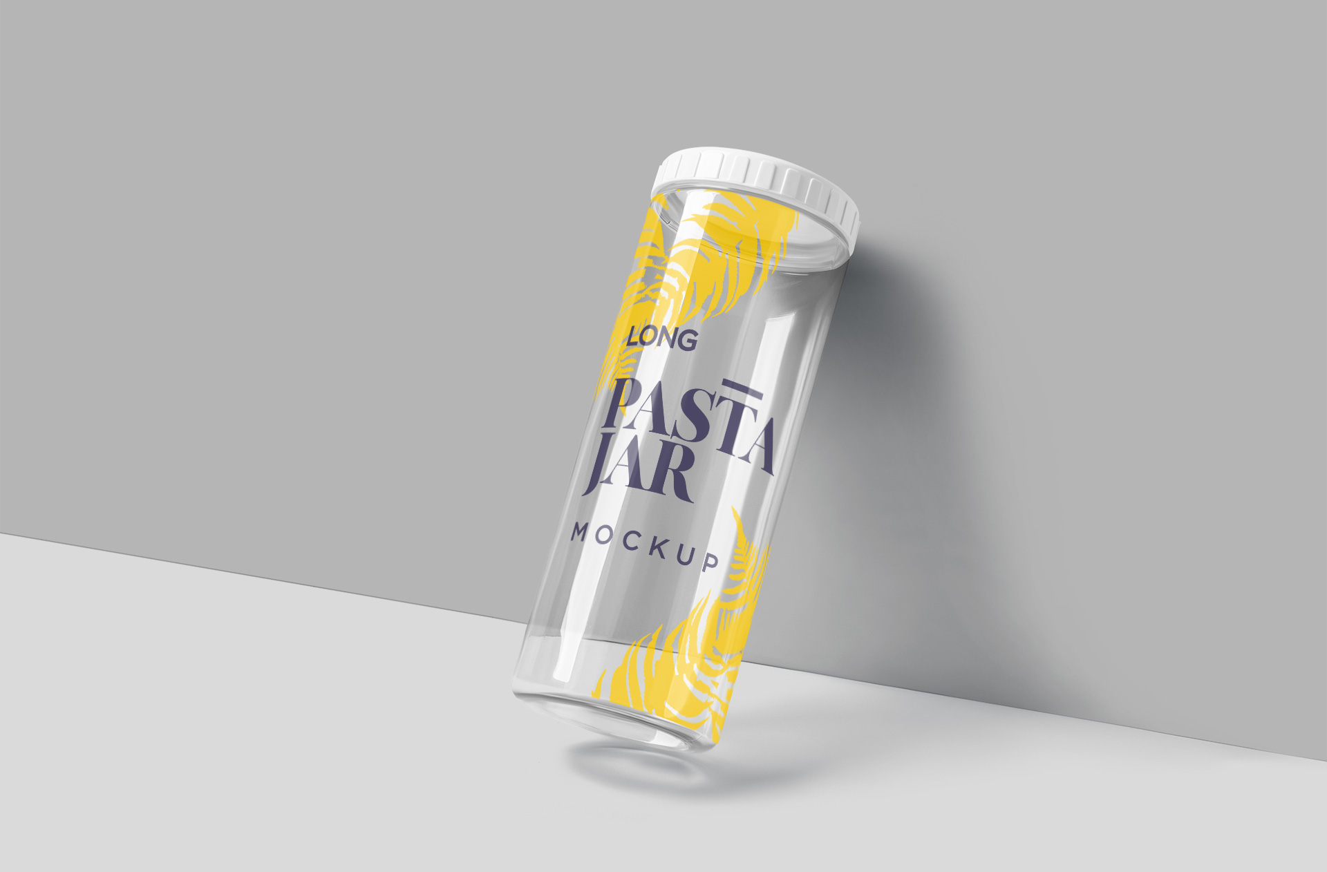 Long Pasta Jar Mockup – Tilted View