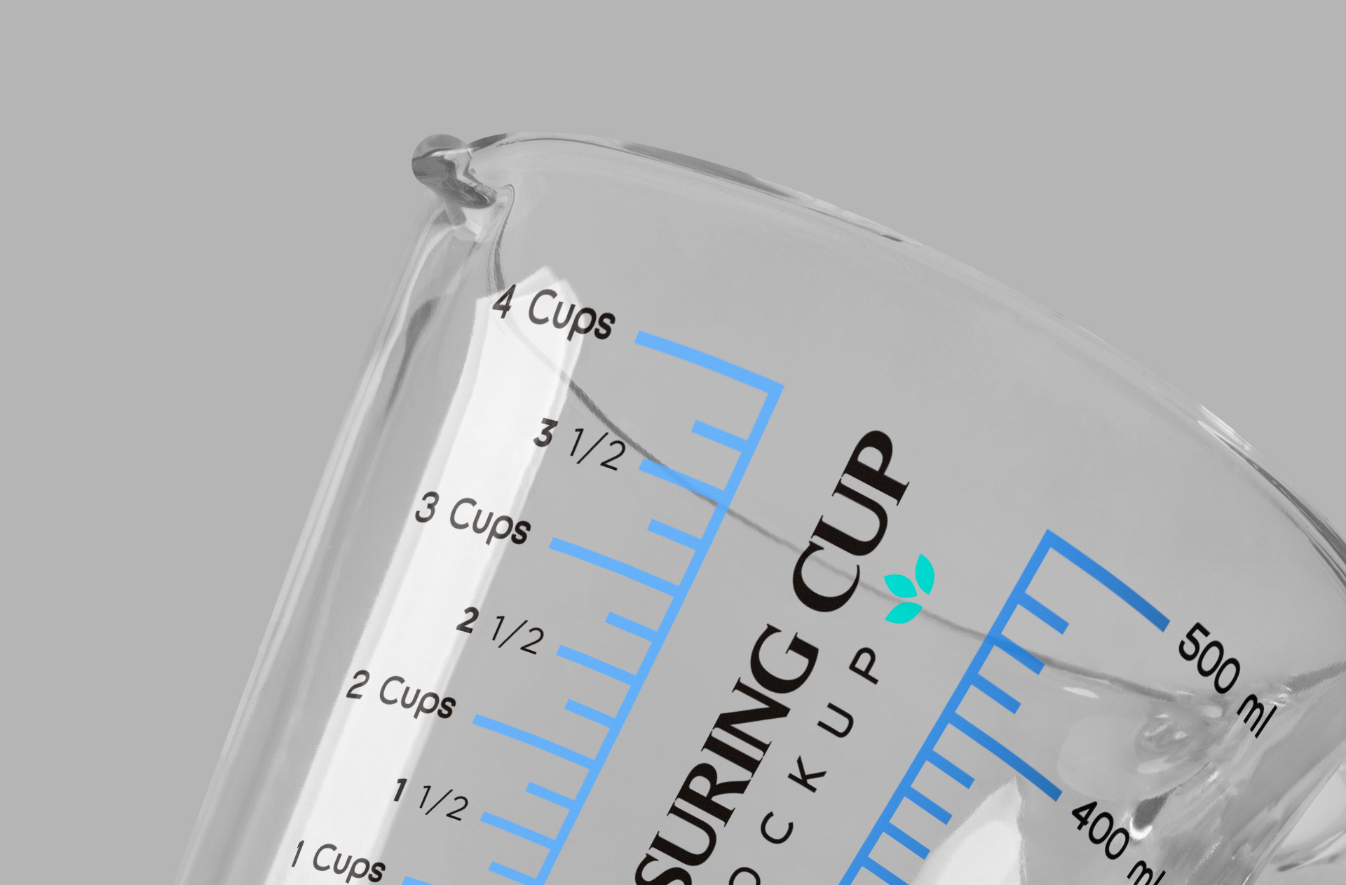 clear measuring cup mockup