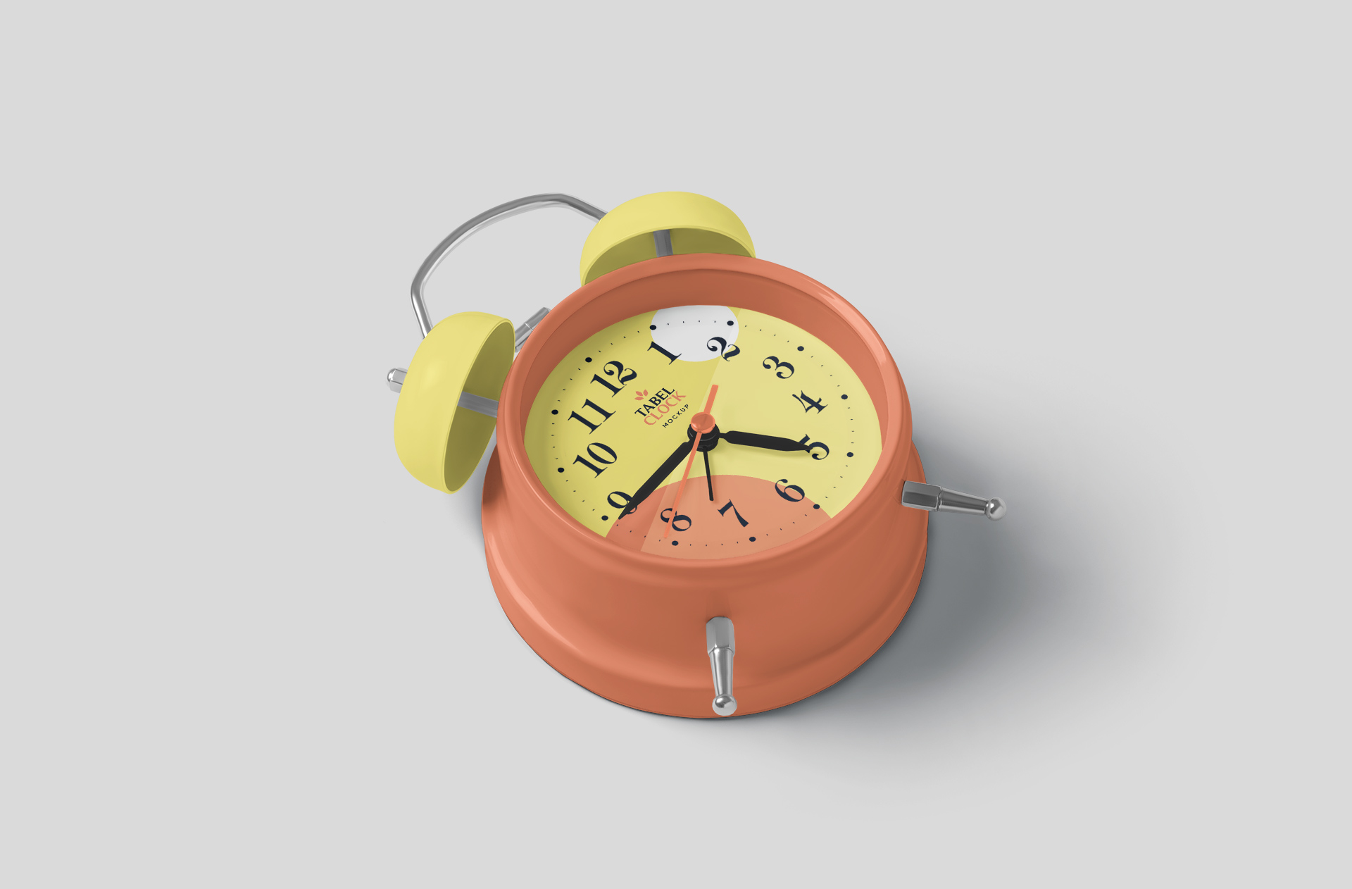 Vintage Table Clock Mockup ?? Top-Down View