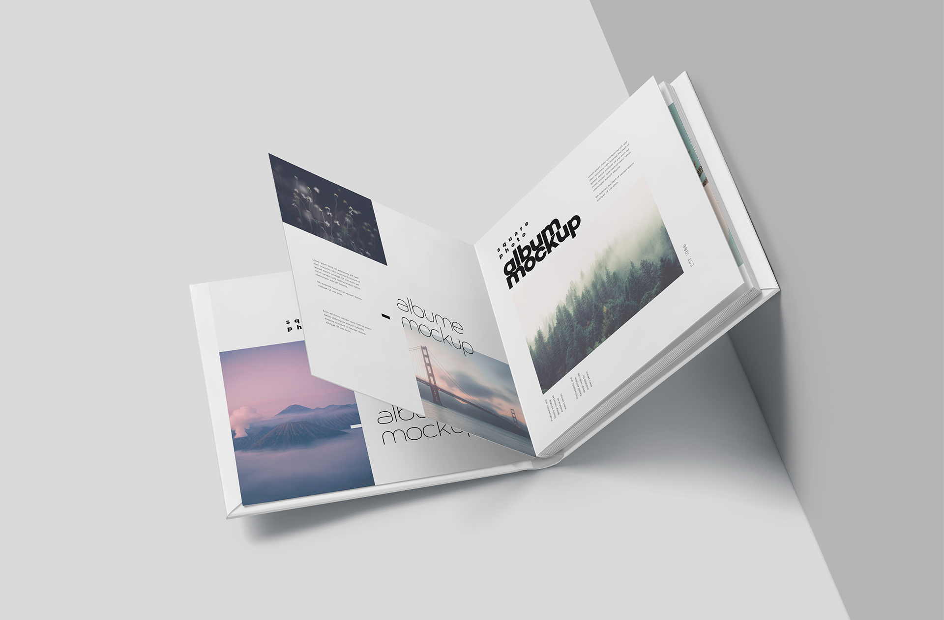 Open Square Album Mockup – Photobook Layout
