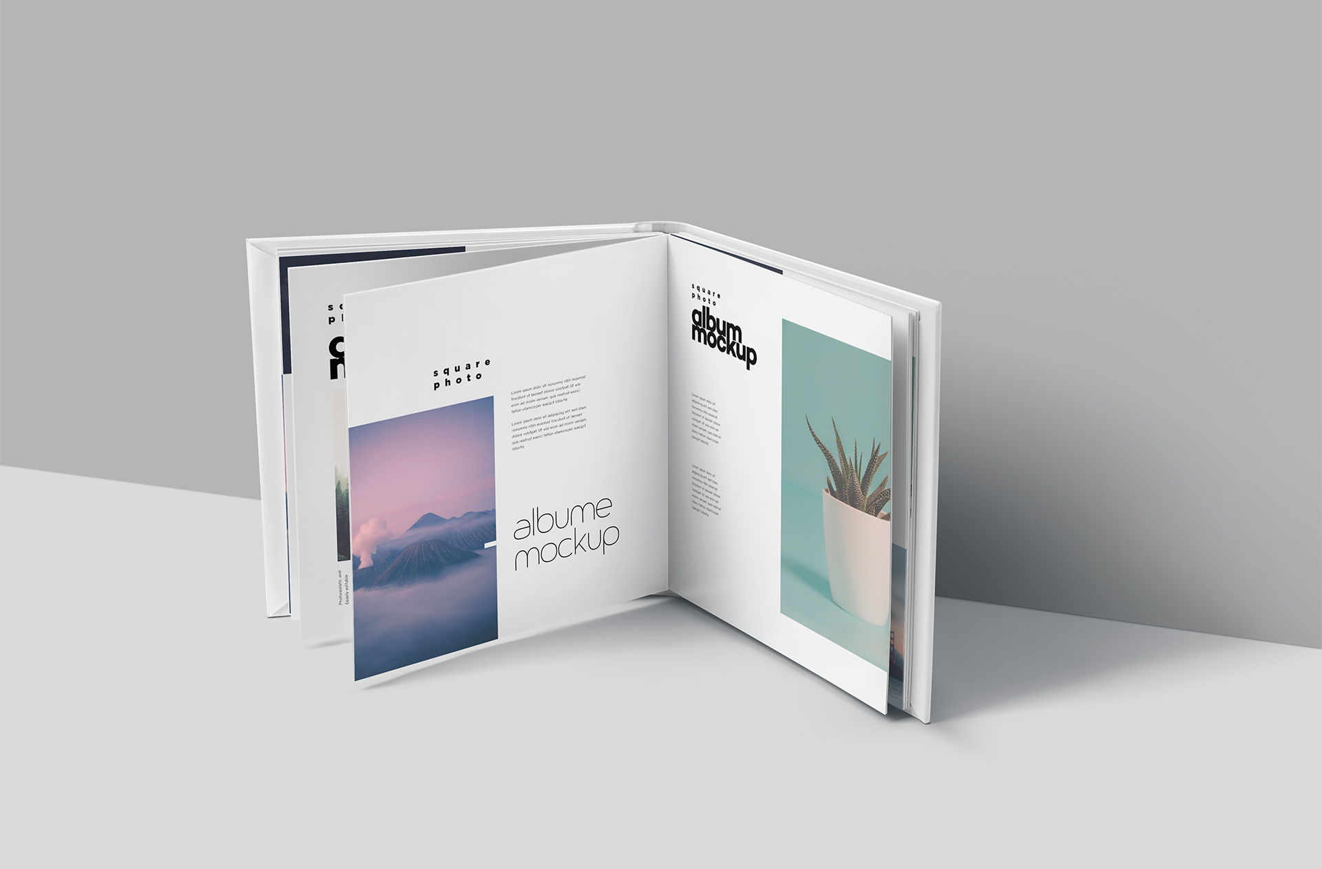 Elegant Square Album Mockup – Customizable PSD