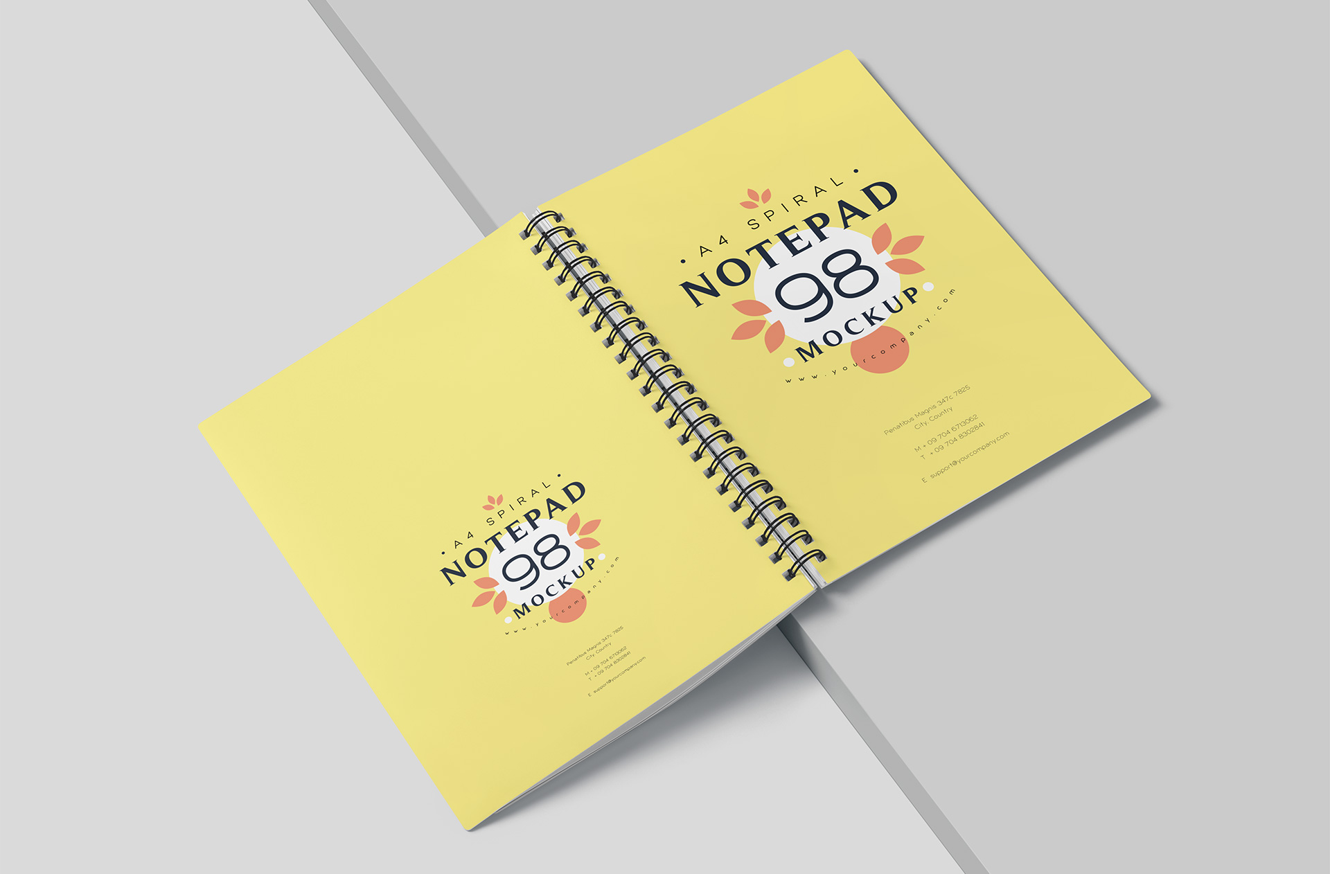 Spiral Notebook Mockup – Realistic Office Stationery