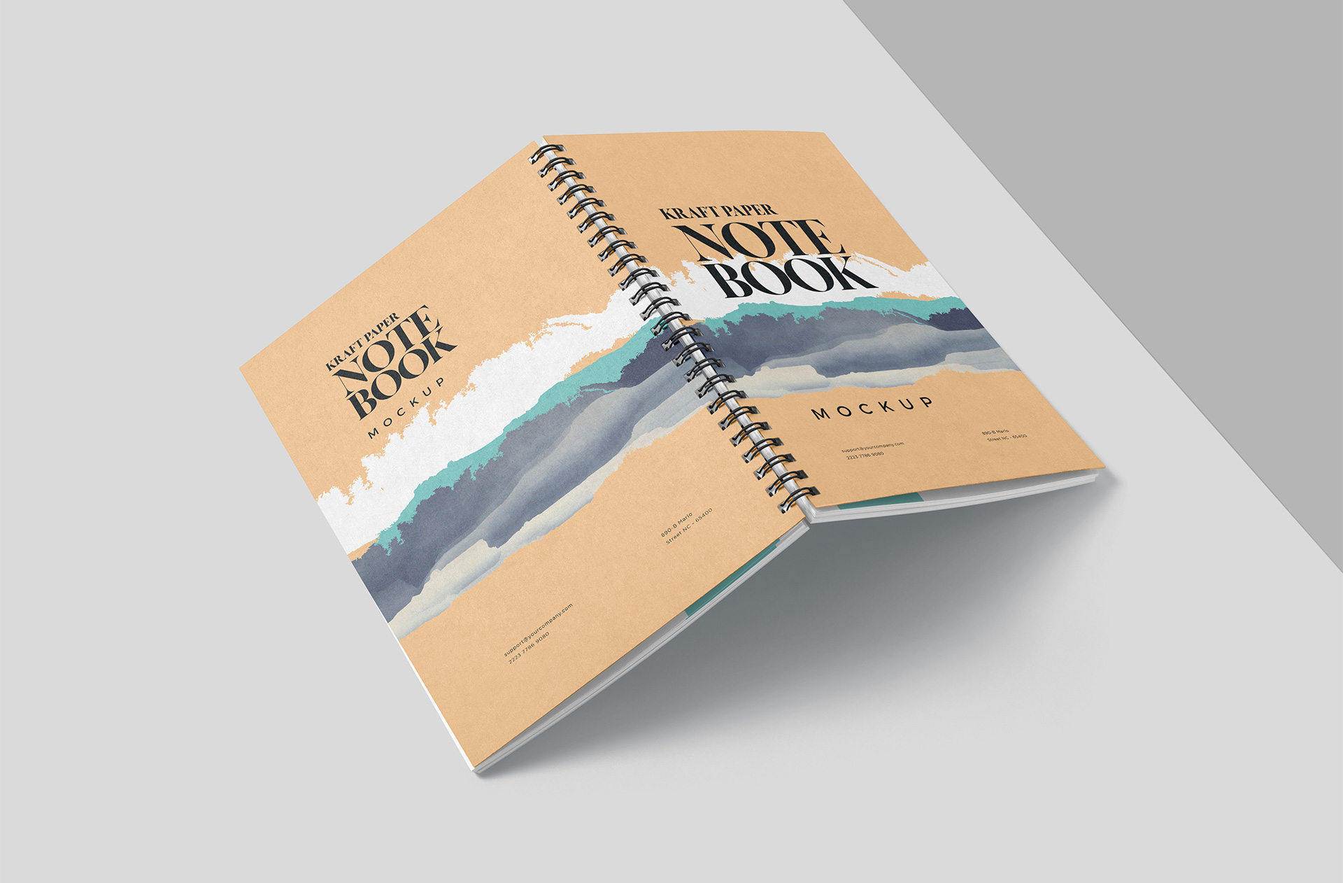 Spiral Kraft Notepad Mockup – Realistic Journal Design