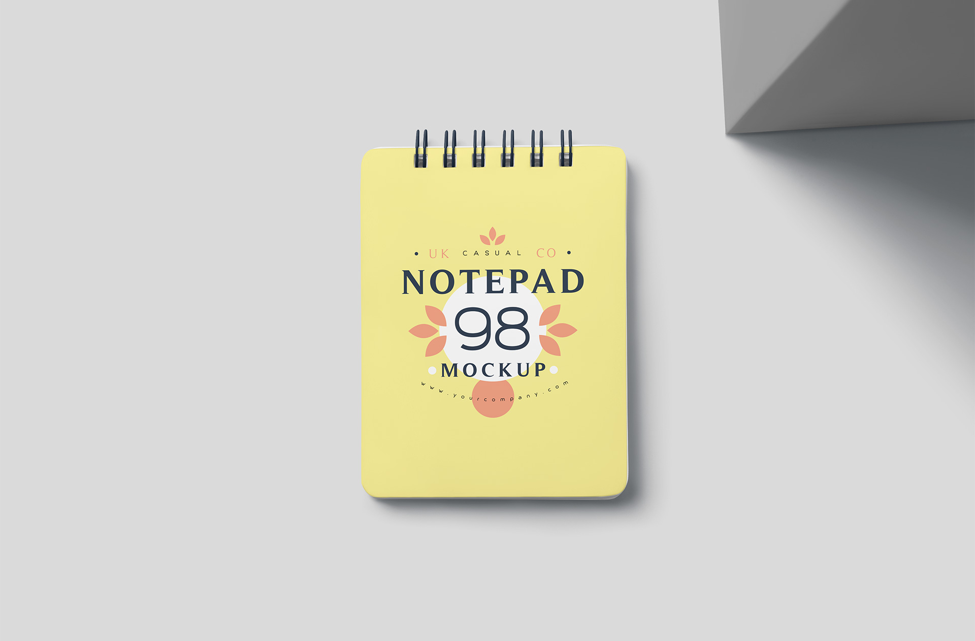 Pocket Spiral Notebook Mockup – Compact Desk Notepad