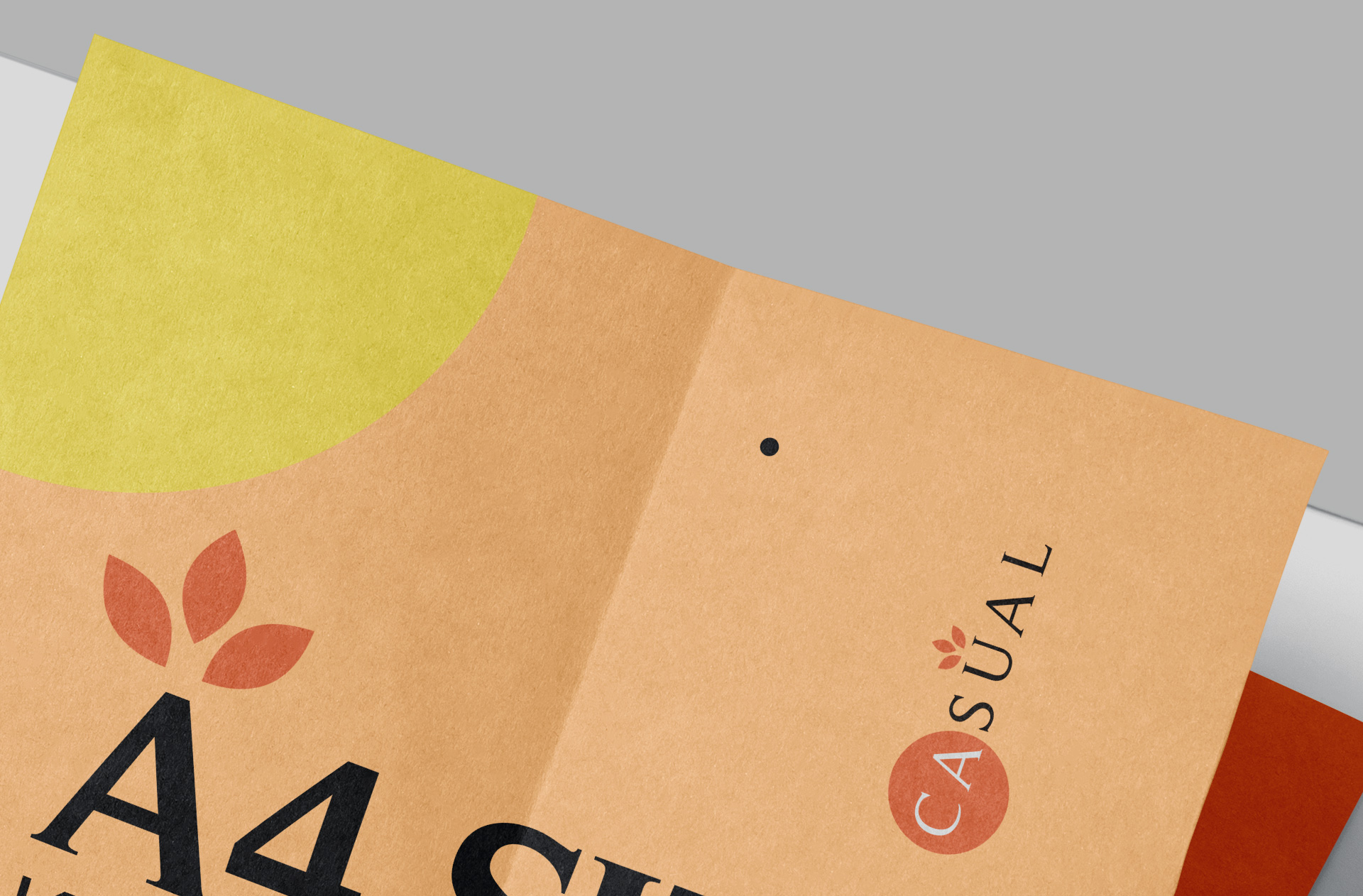 folded kraft paper mock-up
