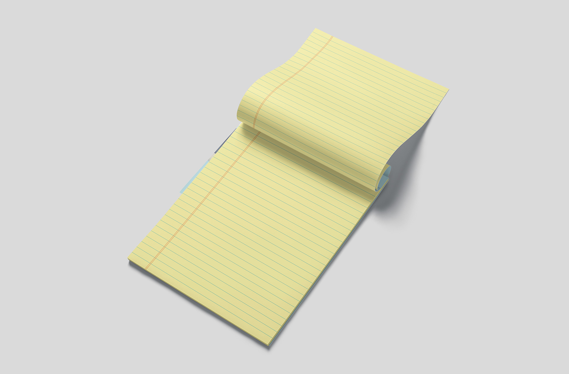 US Letter Writing Pad Mockup – Opened View