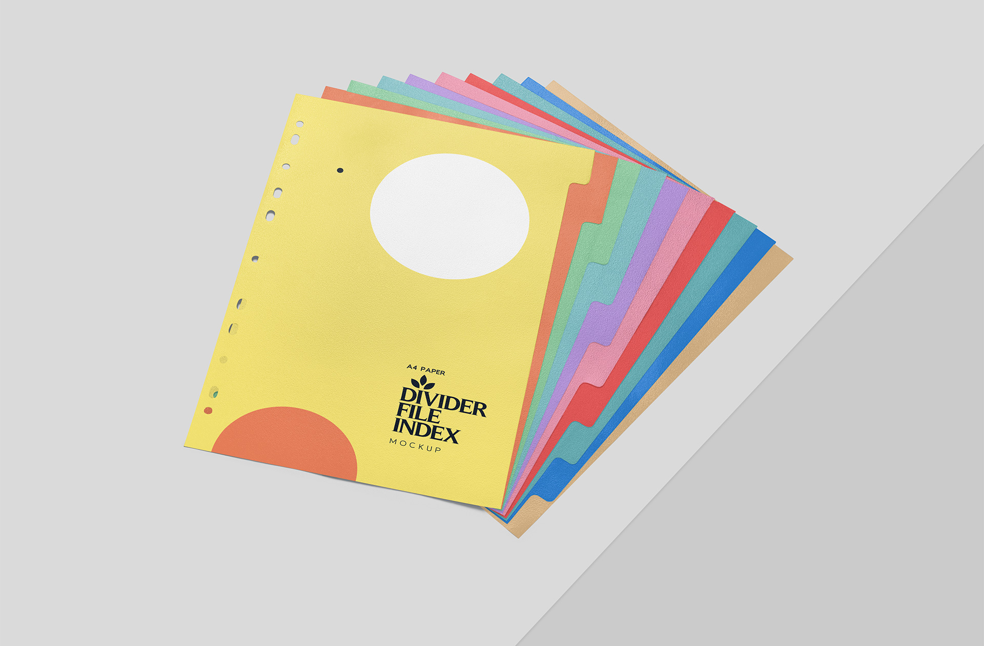 A4 File Divider Index Mockup – Stacked View