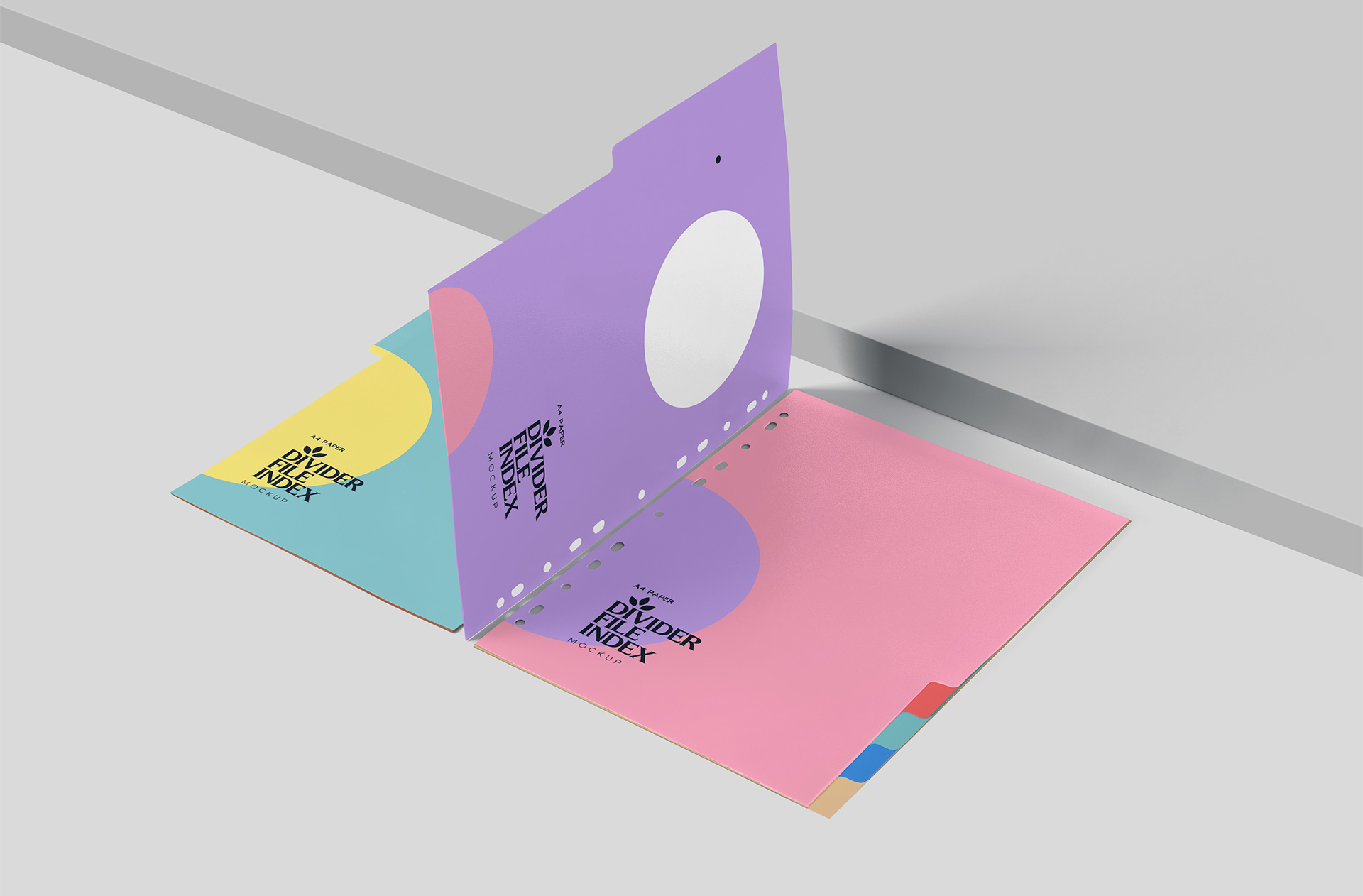 A4 File Divider Index Mockup – Folded View