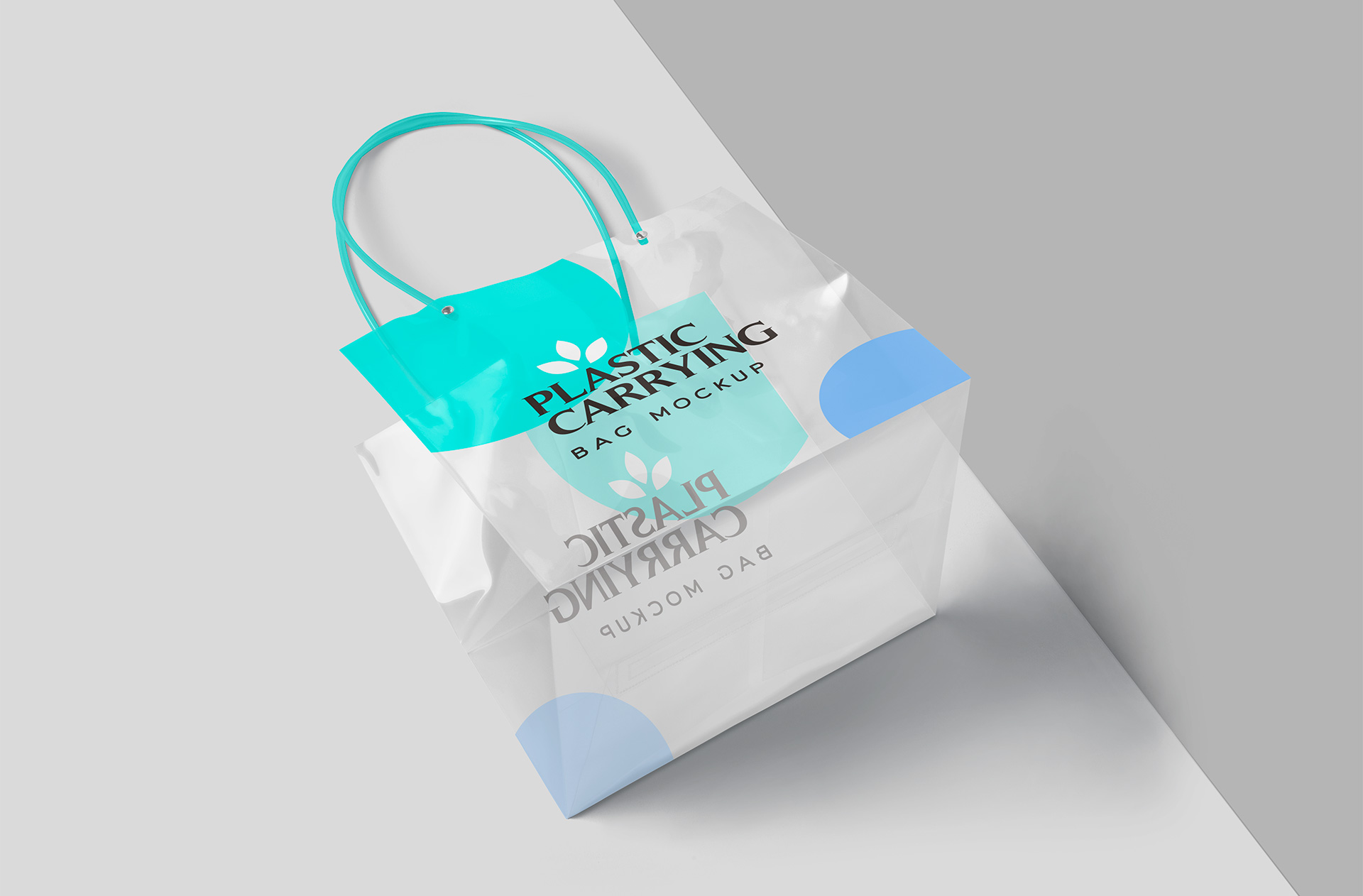 Transparent Plastic Carry Bag Mockup – Top View