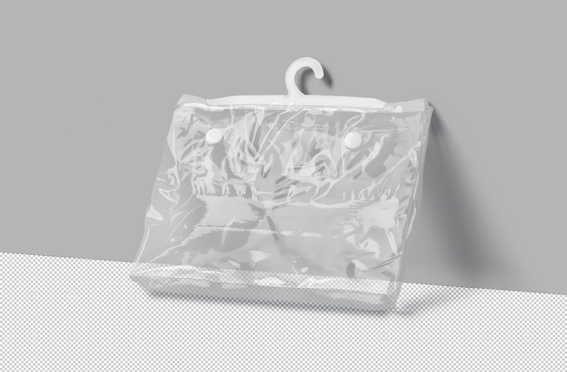 clear plastic PVC bag mock-up