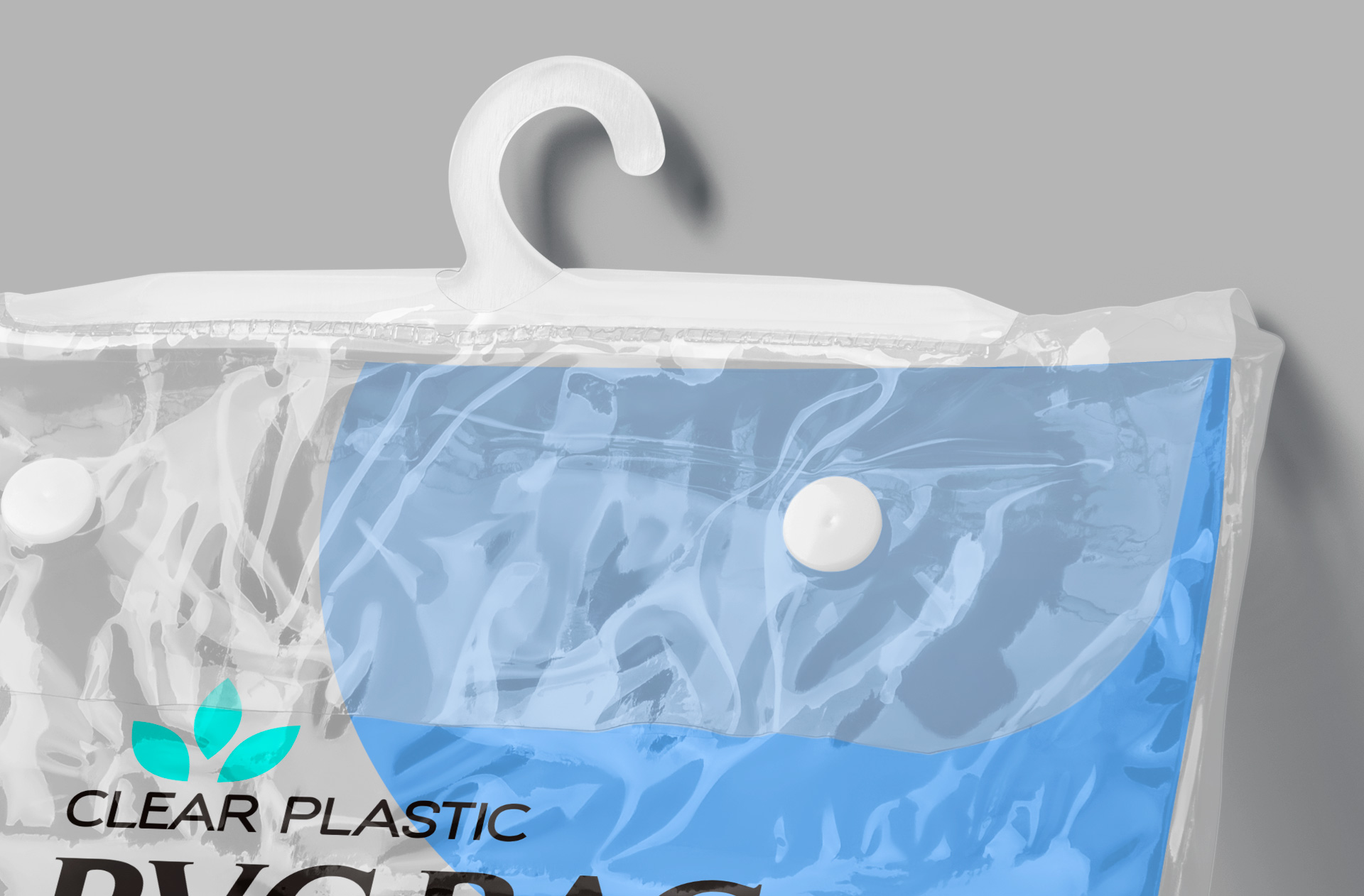 clear plastic PVC bag mock-up