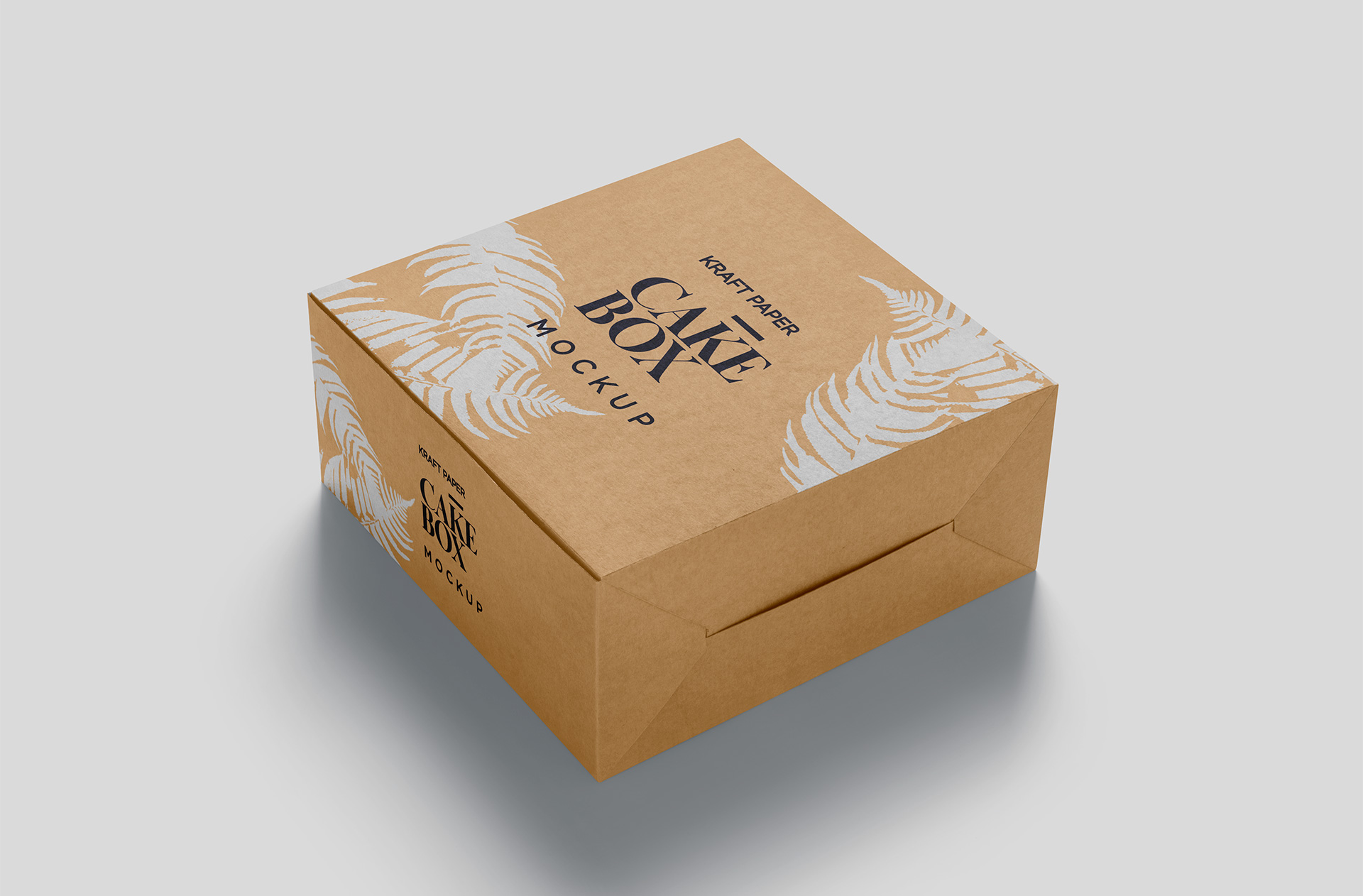 Kraft Paper Cake Box Mockup – Closed Box