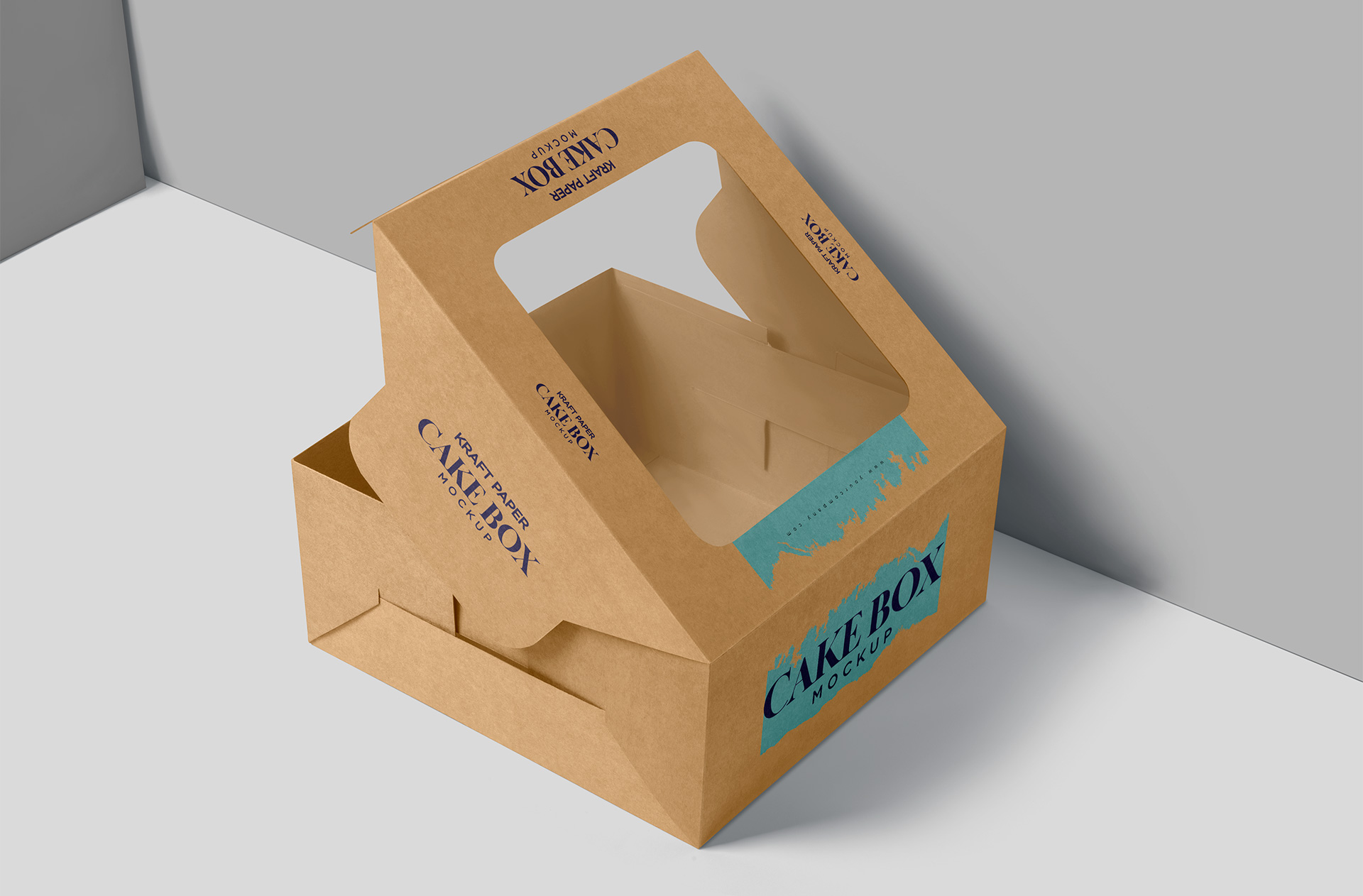 Kraft Paper Cake Box Mockup – Closed Box