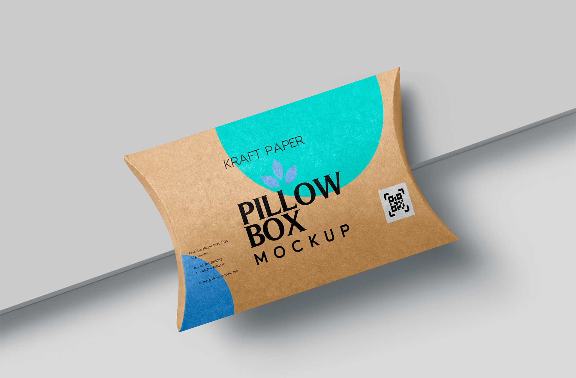 Kraft Paper Pillow Box Mockup