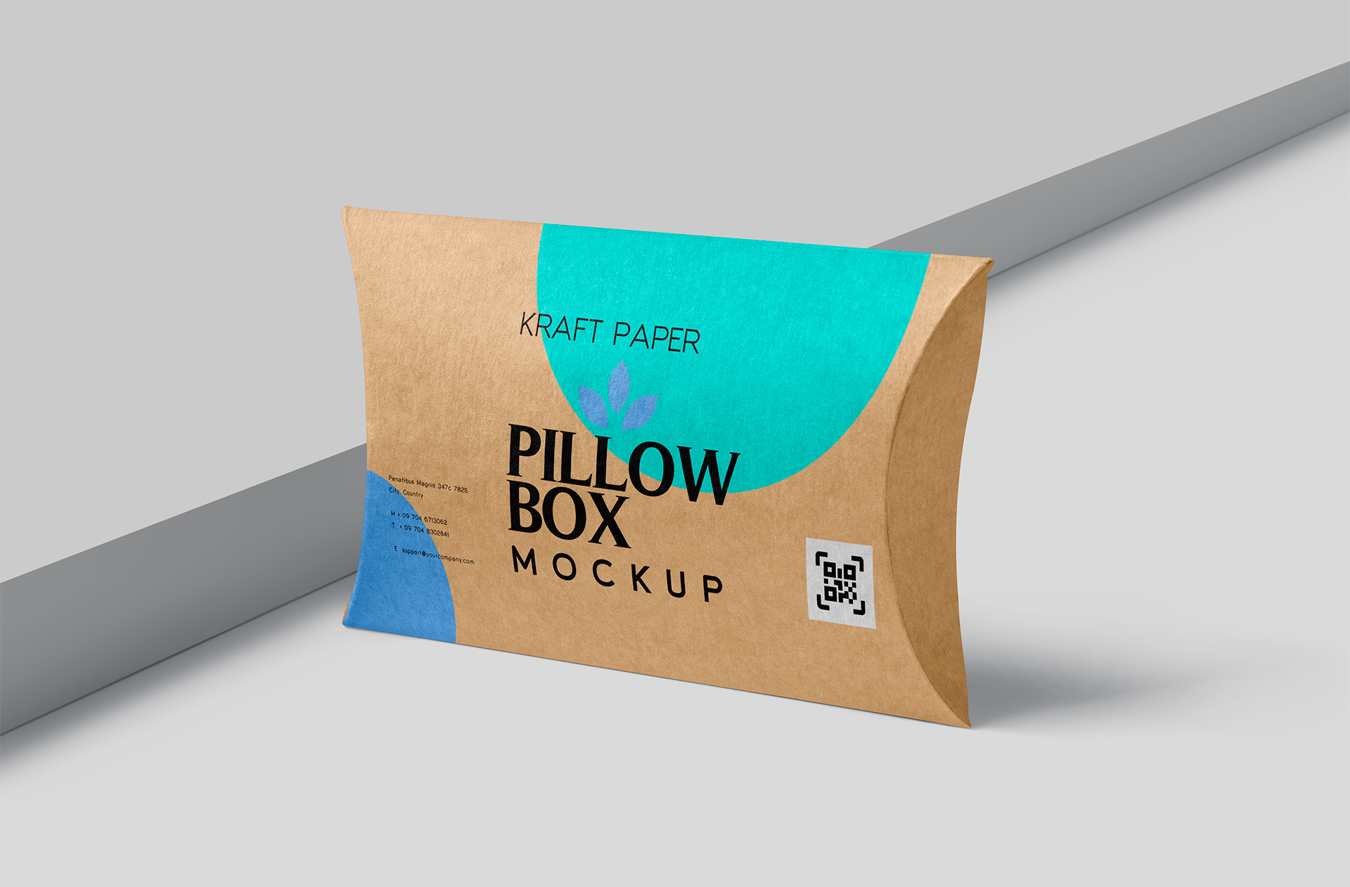 Standing Kraft Pillow Box Mockup