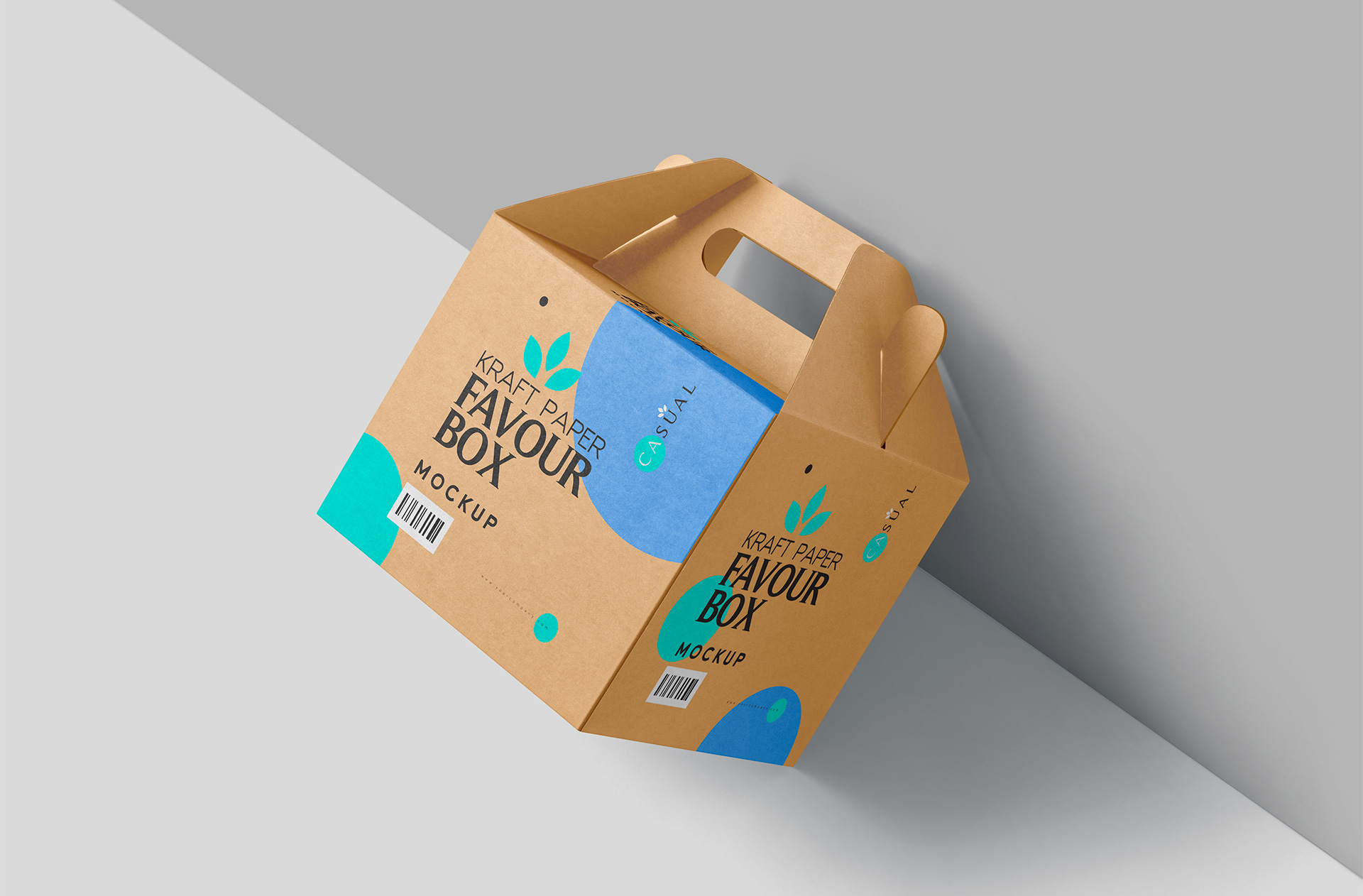 Angled Kraft Favour Box Mockup