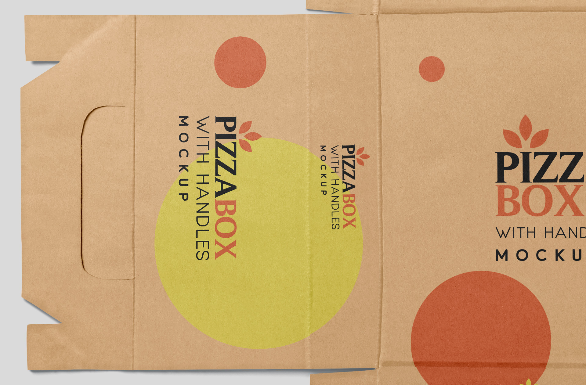 flat pizza box mockup