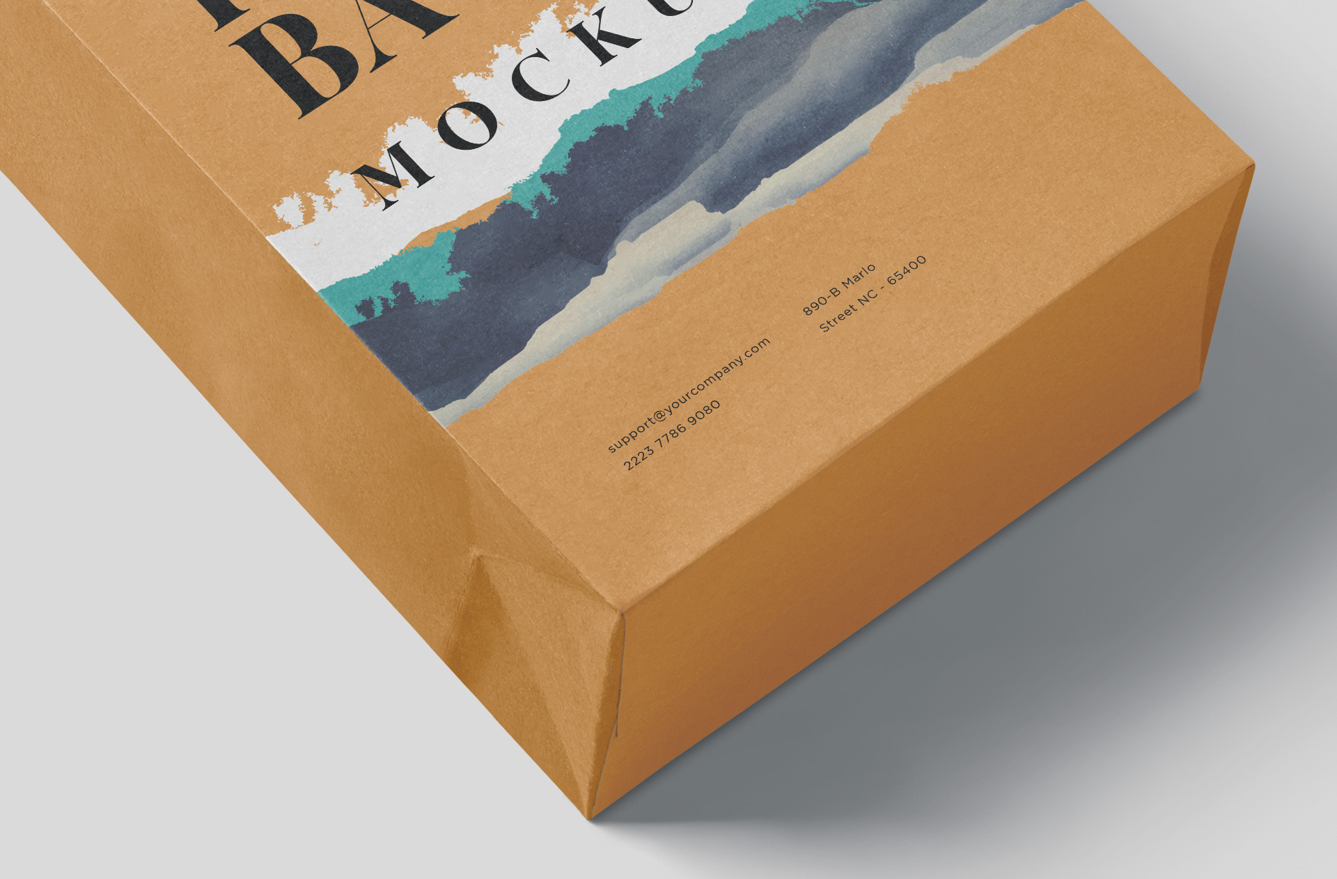 brown paper bag design mock-up