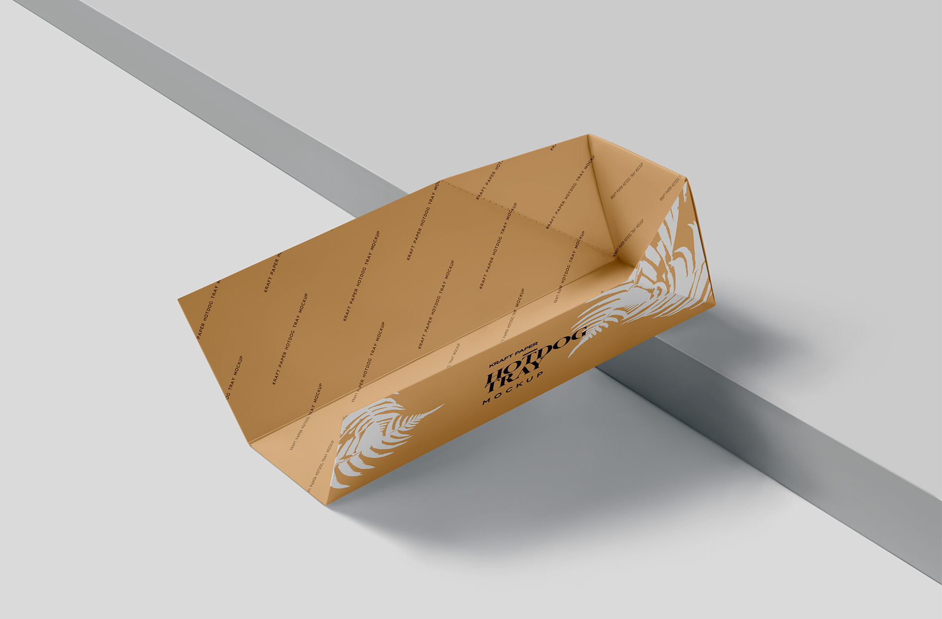 Angled Hotdog Tray Mockup