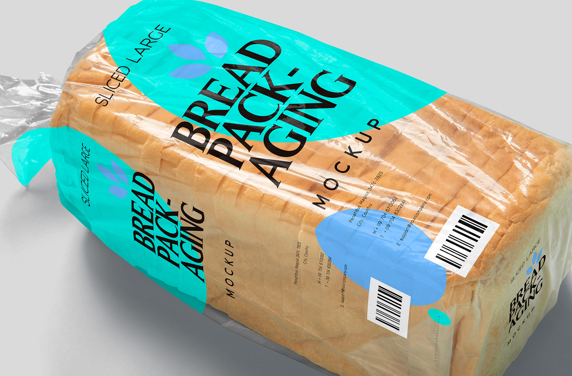 Large Sliced Bread Packaging Mockup