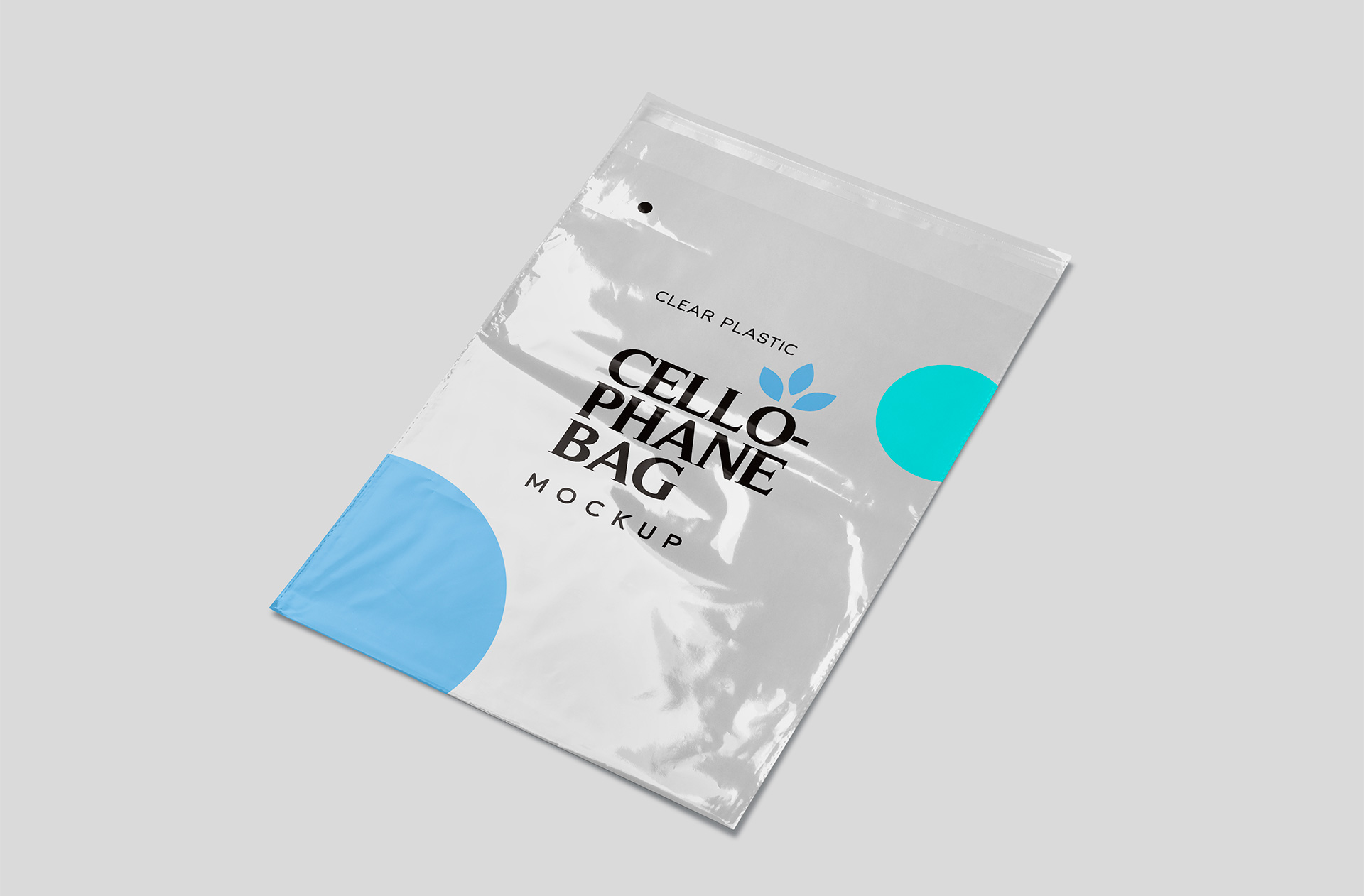 Flat Clear Plastic Cellophane Bag Mockup