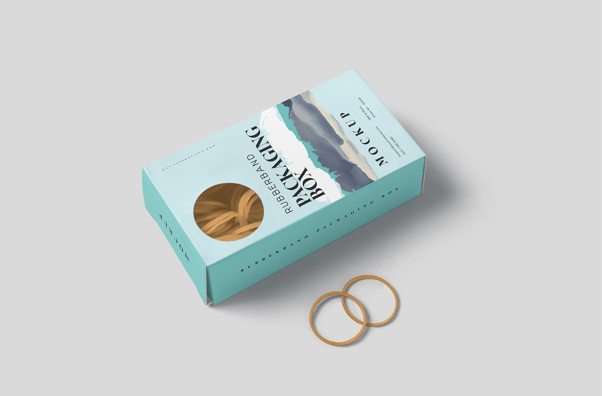 Open Rubber Band Box Mockup – Photorealistic Design